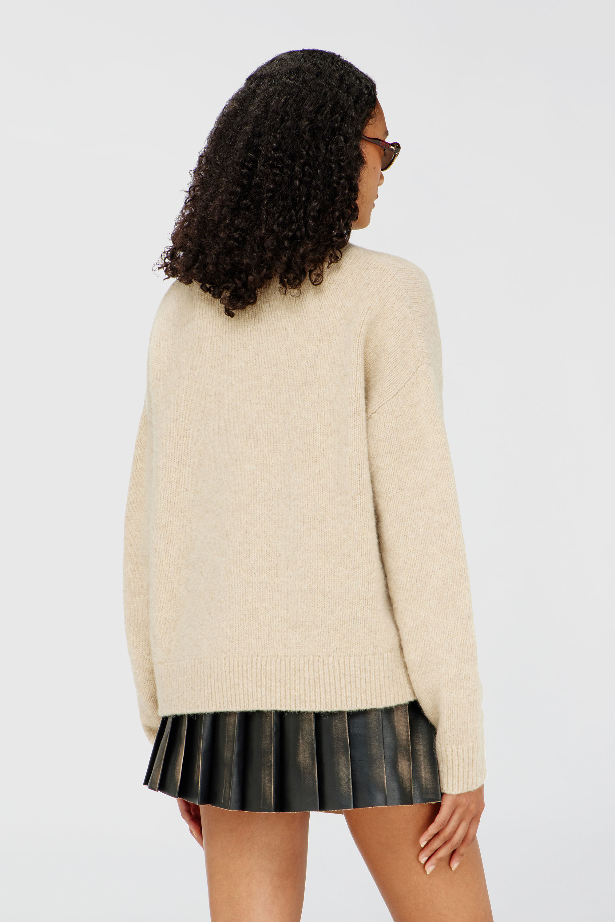 Diesel - M-AREETA, Damen Pullover aus Woll- und Alpakamischung in Beige - 4