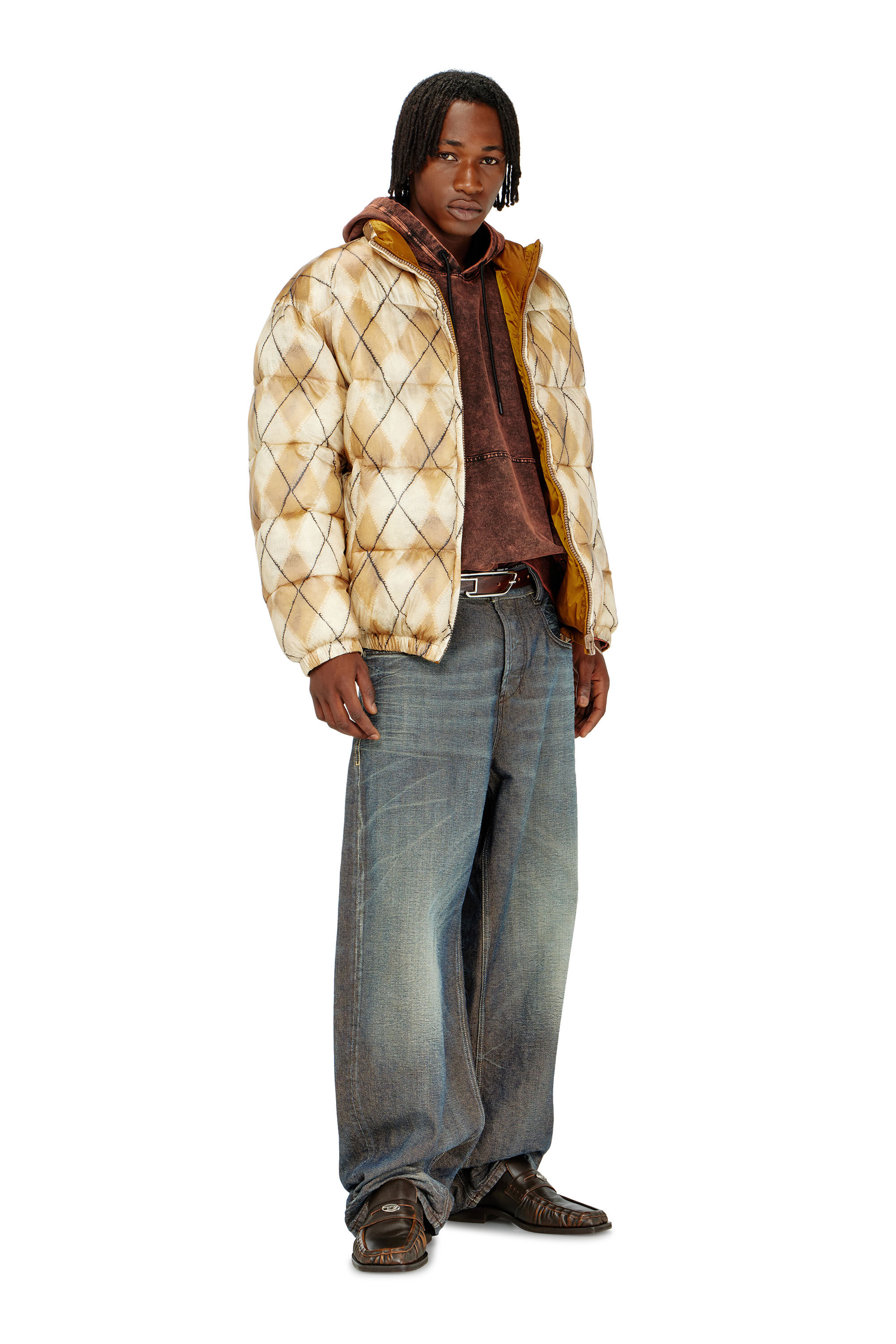 Diesel - S-BOXT-HOOD-TUK, Herren Sweatshirt mit Denim-Effekt-Behandlung in Braun - 1