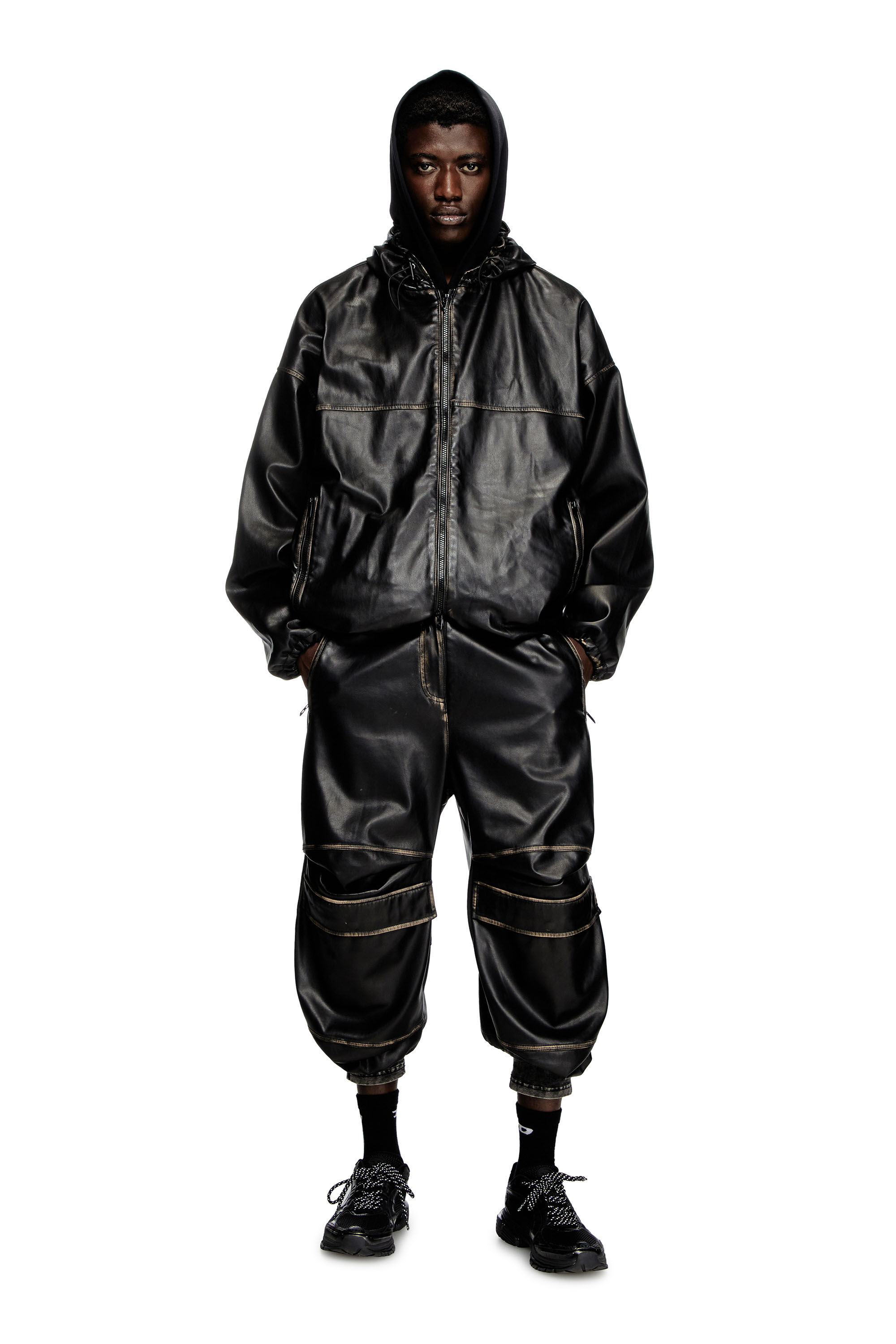 Diesel - J-ANTIL, Unisex Vielgetragene Jacke mit Kapuze in Schwarz - 1