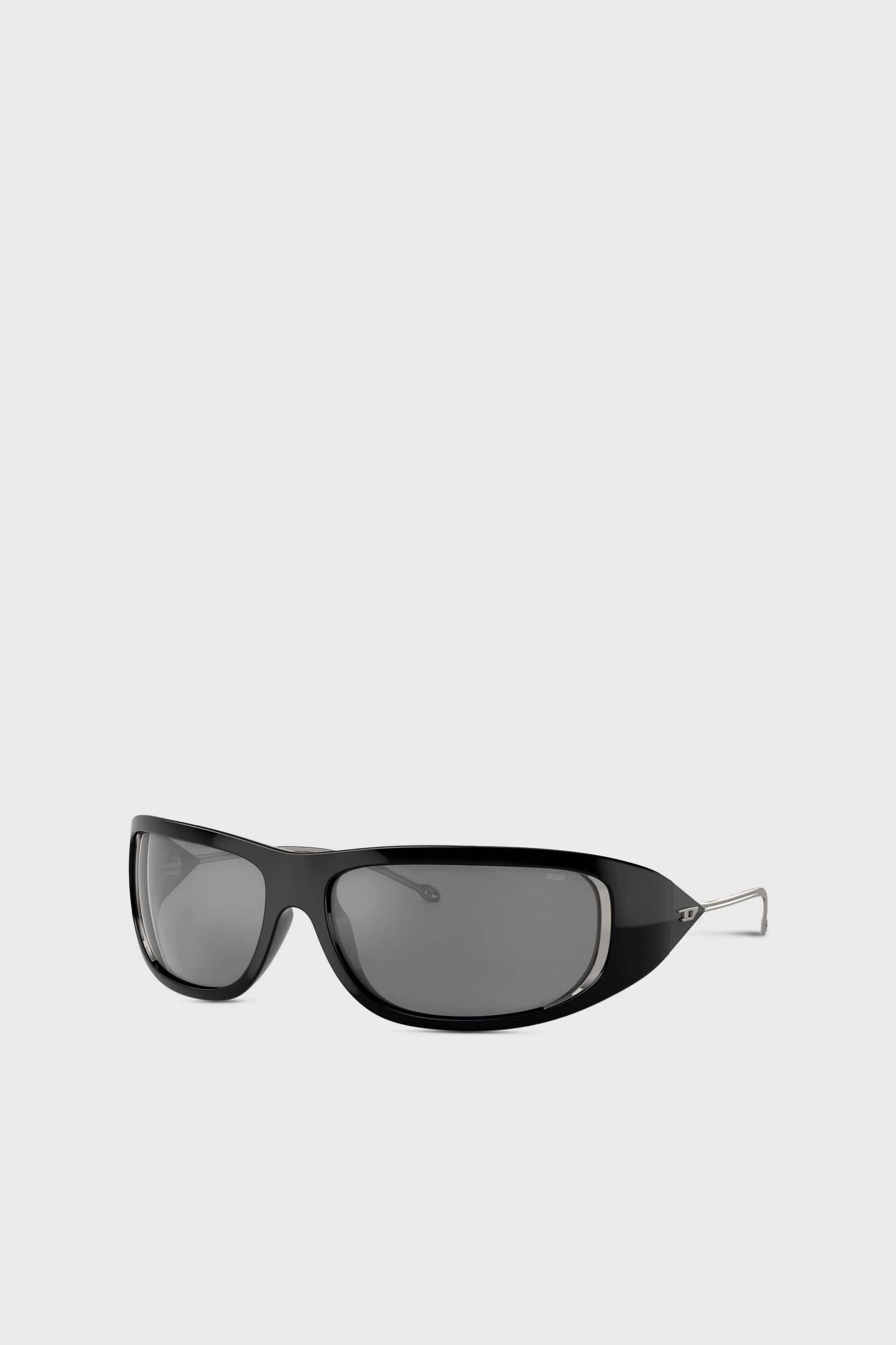 Diesel - 0DL3001 SIZE 61, Unisex Wraparound-Stil Brille in Schwarz/Flash mirror - 5