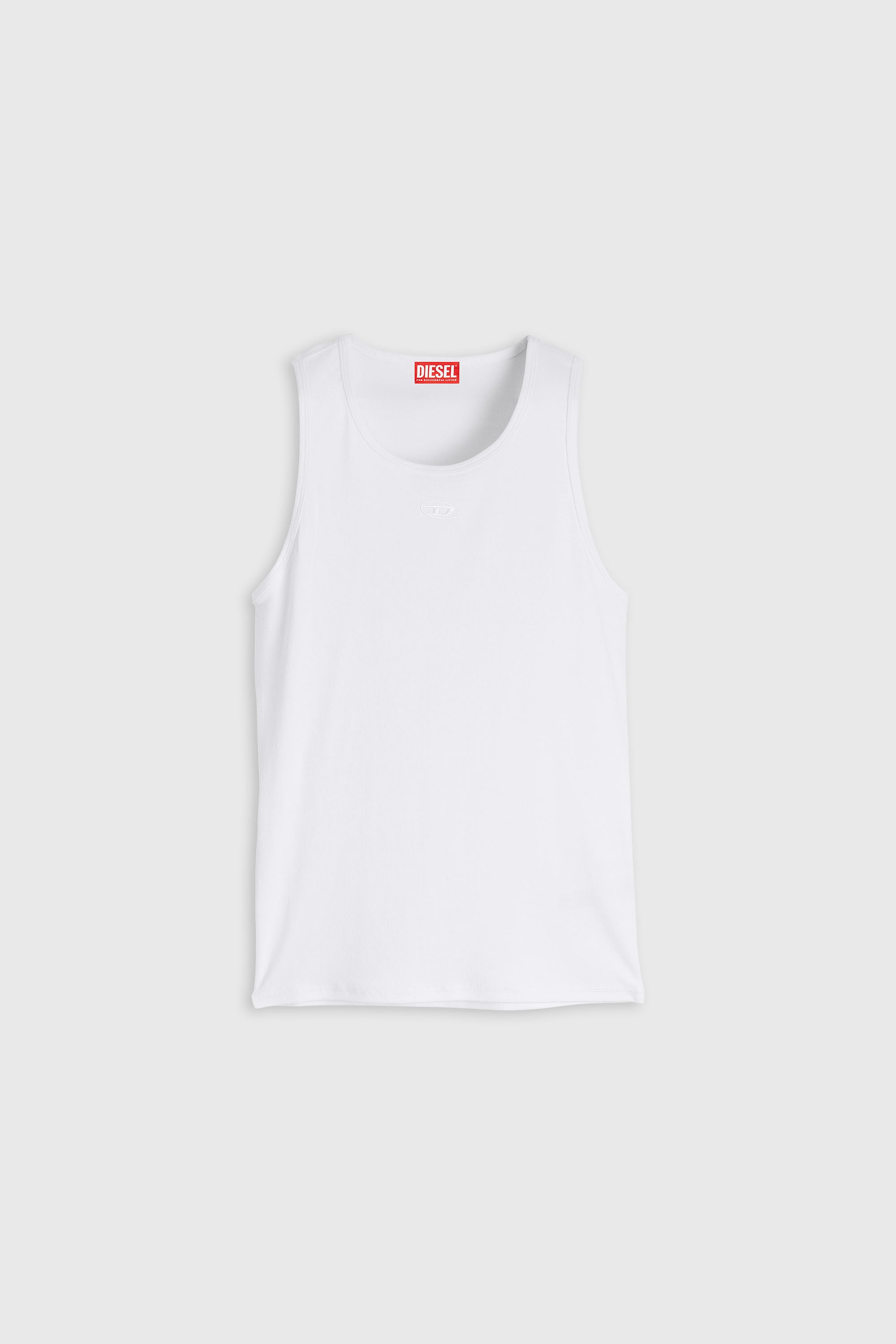 Diesel - T-ARM-LKDS, Herren Tanktop aus Rippjersey mit Oval D Stickerei in Wei&szlig; - 2