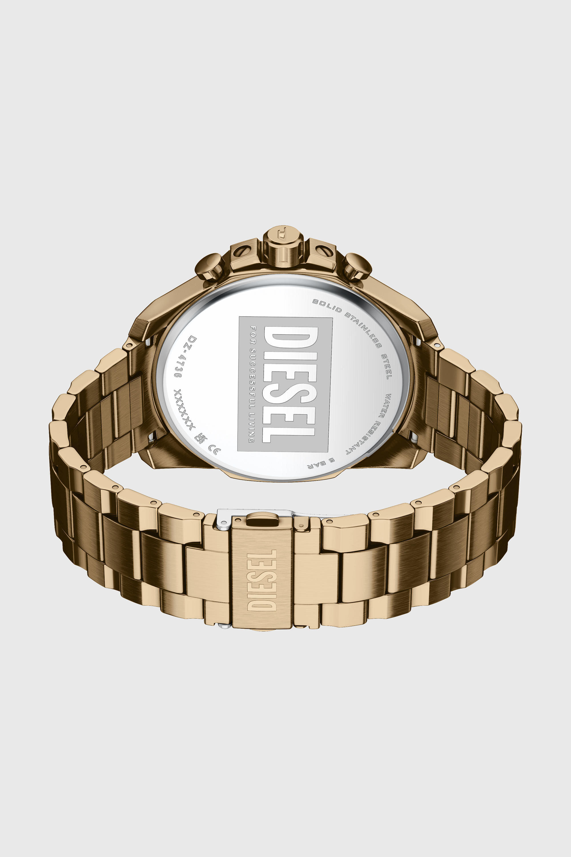 Diesel - DZ4736 WATCH, Herren Mega Chief Slim Uhr aus Edelstahl in Altgoldoptik in Gold - 4