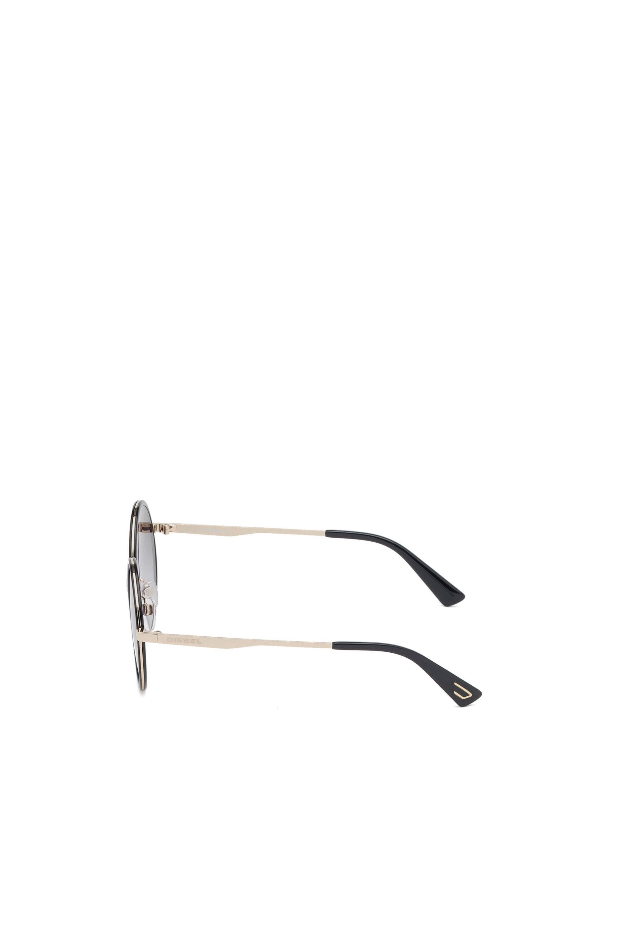 Diesel - DL0276, Damen Sonnenbrille aus acetat mit runden gläsern in Schwarz/Gold - 4