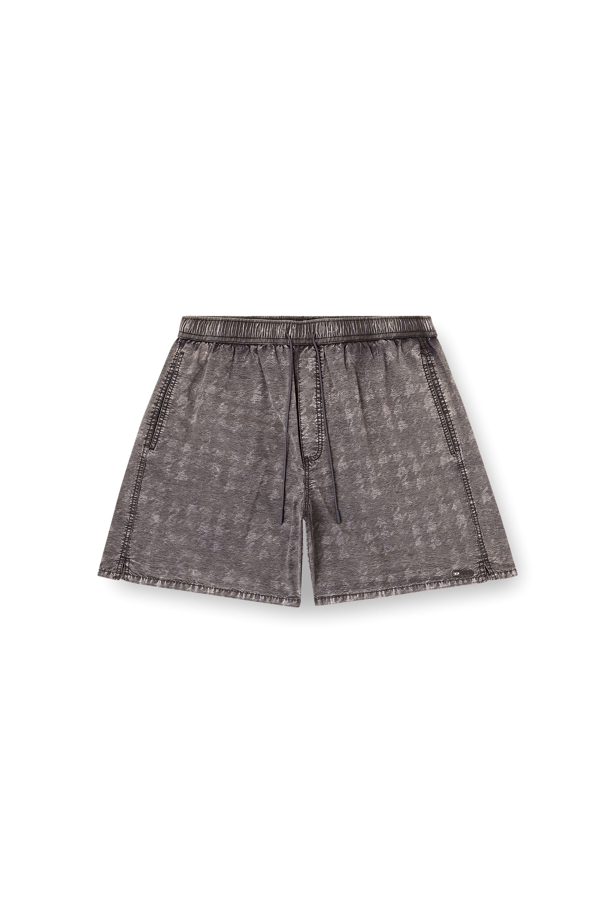 Diesel - CONOR-43-DNM, Herren Badeshorts mit verblasstem Hahnentrittmuster in Grau - 4