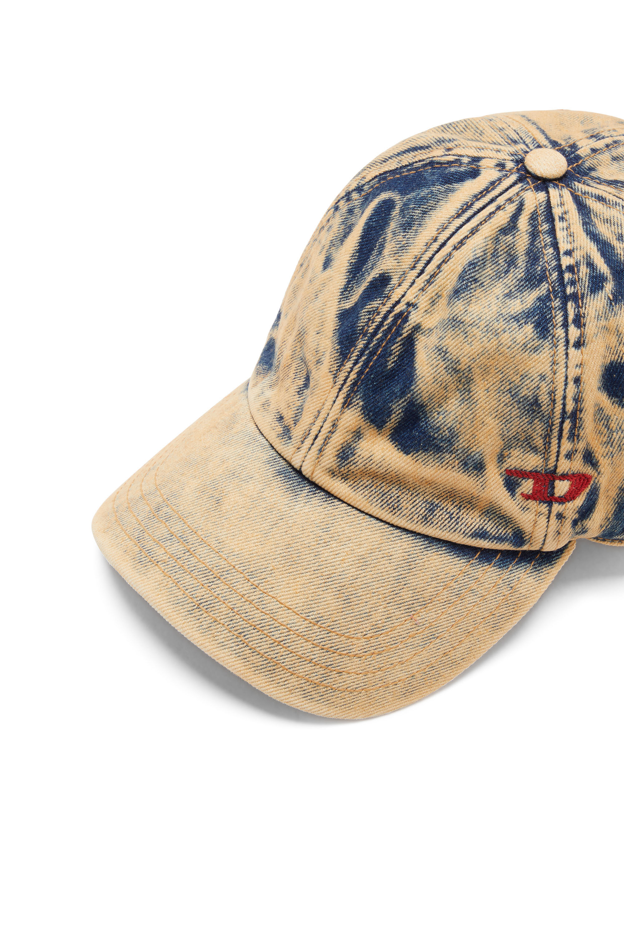 Diesel - C-SAB, Herren Basecap aus behandeltem Denim in Beige/Blau - 3