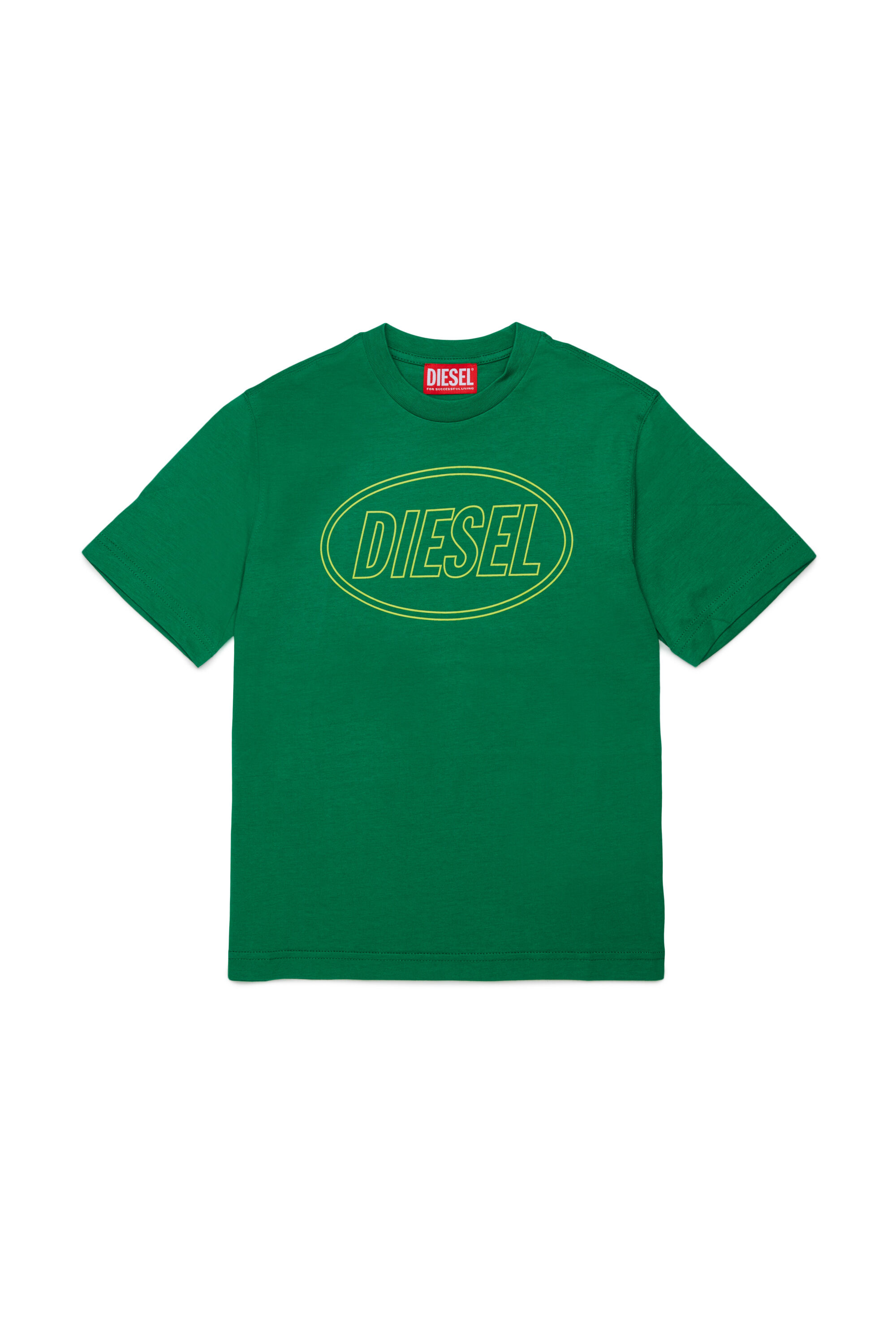 Diesel - TCIRCLE OVER, Herren Baumwoll-T-Shirt mit Diesel-Print in Gr&uuml;n - 1