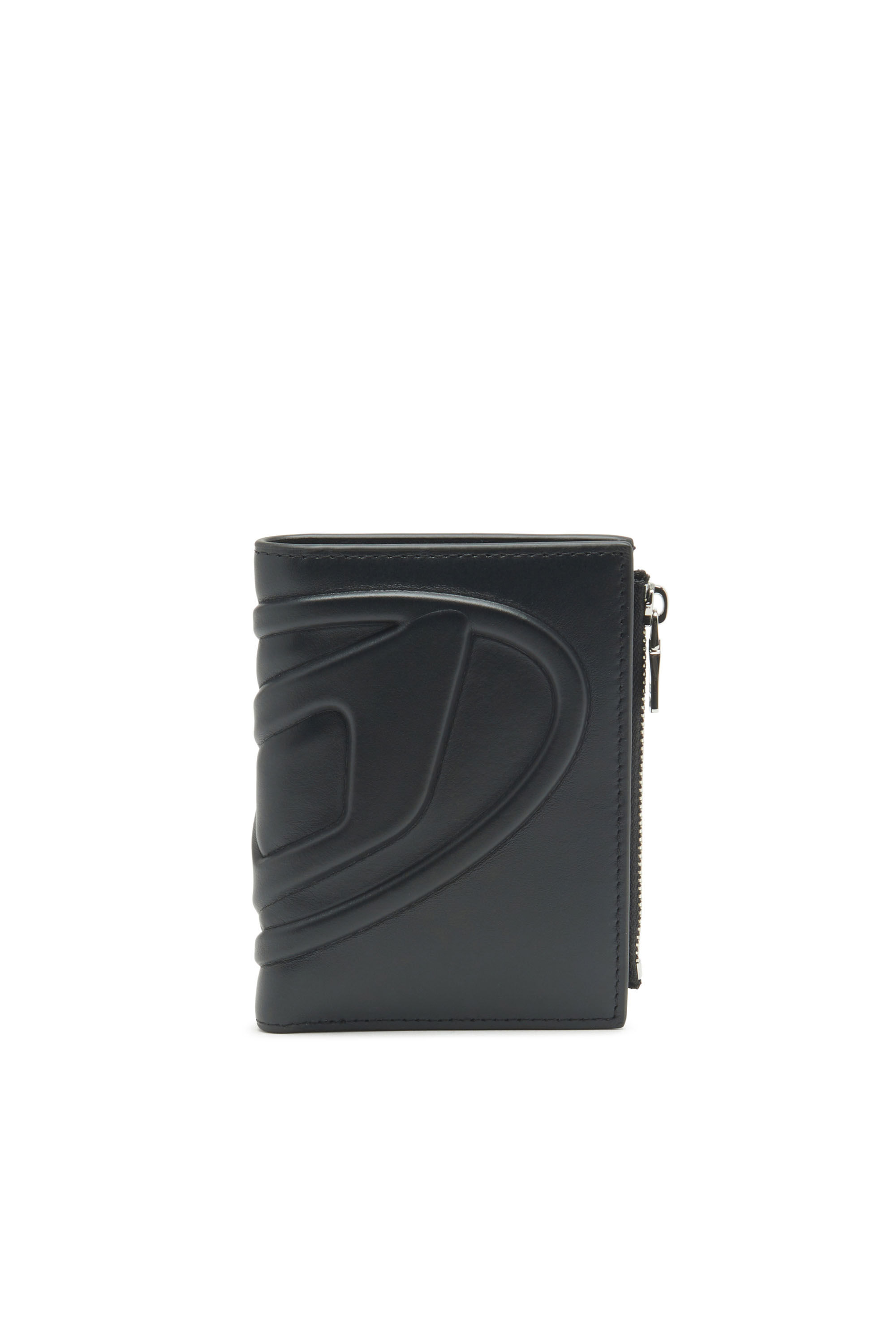 Diesel - BI-FOLD ZIP, Unisex Kleines Portemonnaie aus Leder mit Logo-Prägung in Schwarz - 1
