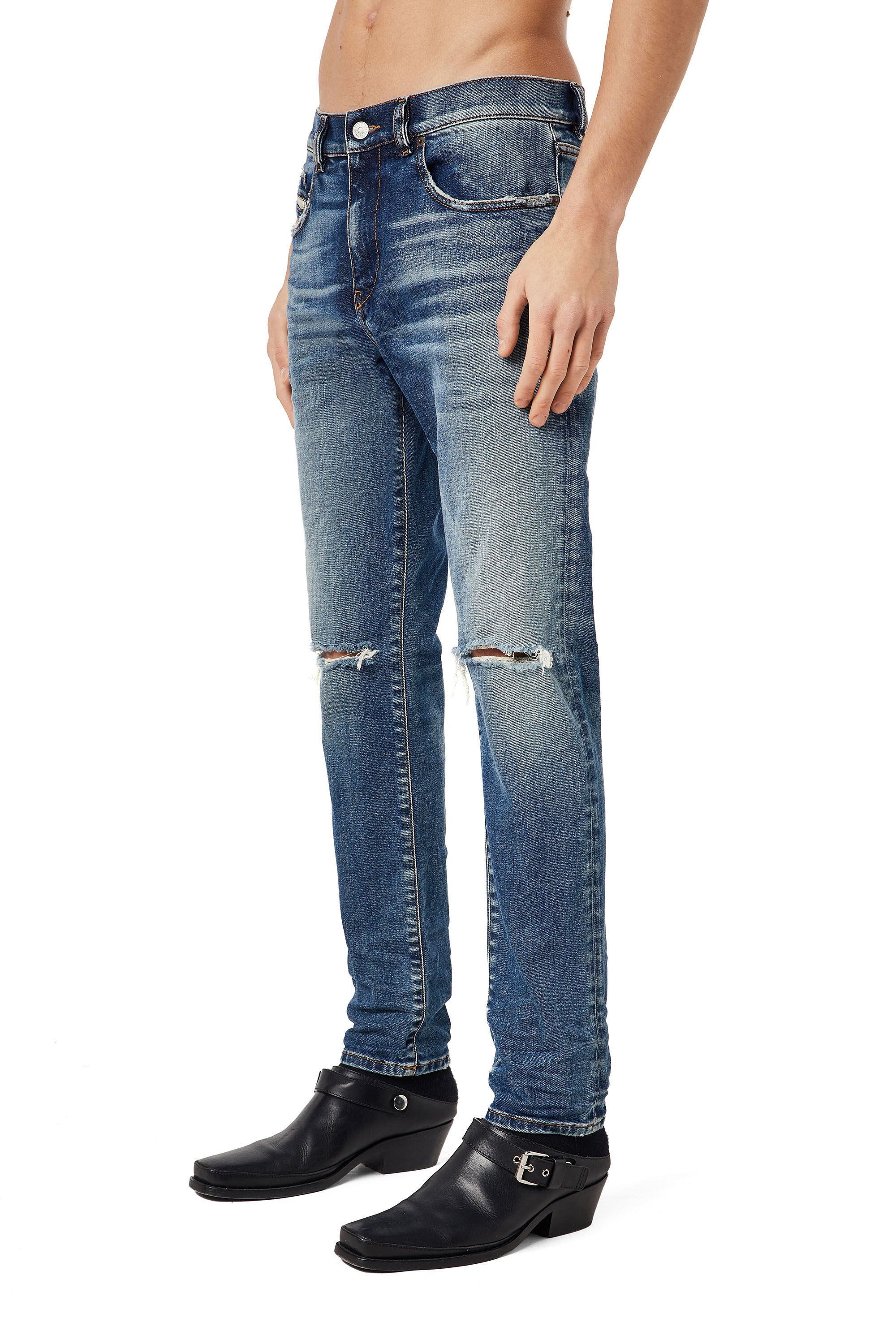 Diesel - 2019 D-Strukt 09C87 Slim Jeans, Mittelblau - Image 5