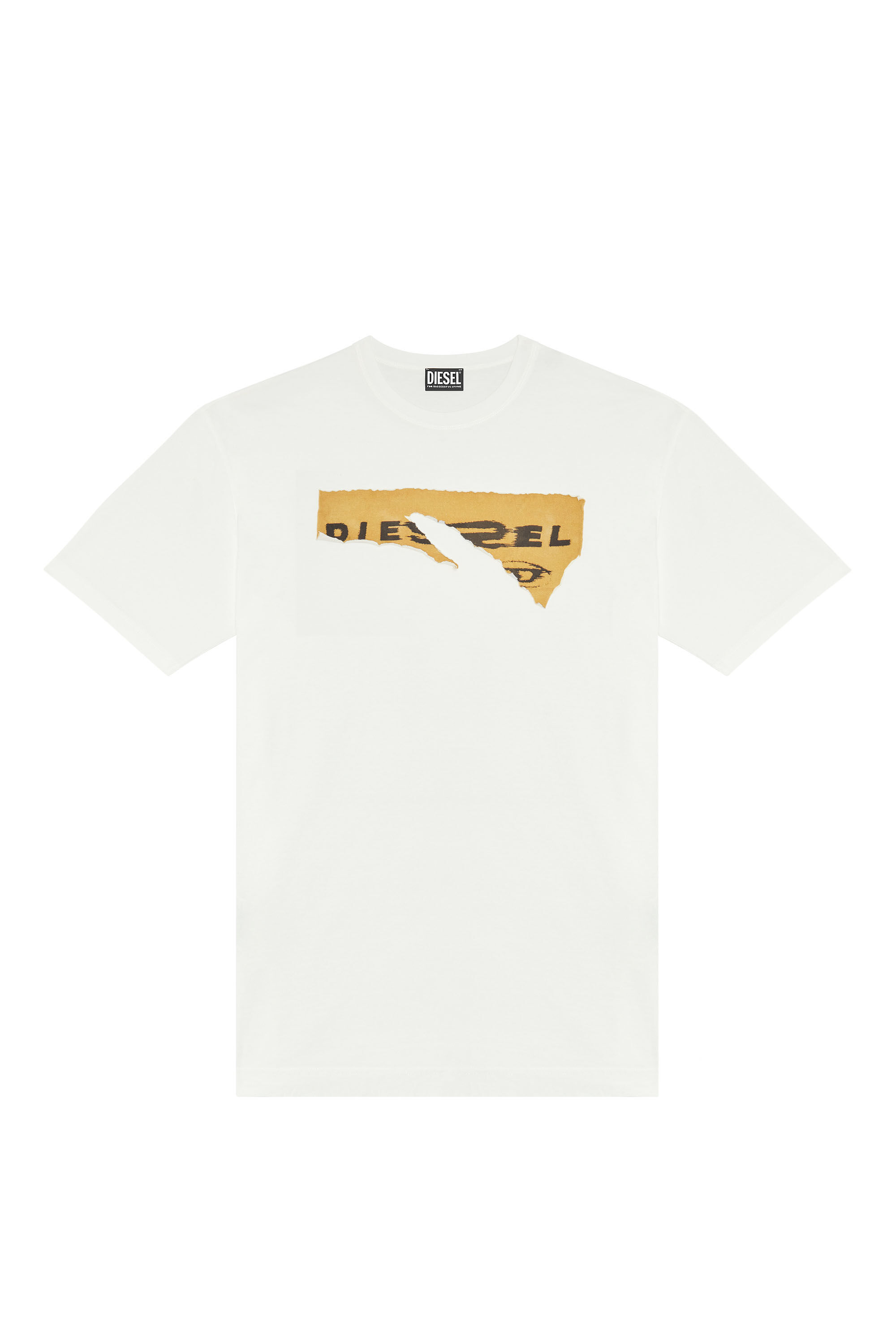 Diesel - T-WASH-POFF, Herren T-Shirt mit Peel-Off-Patches in Weiß - 5