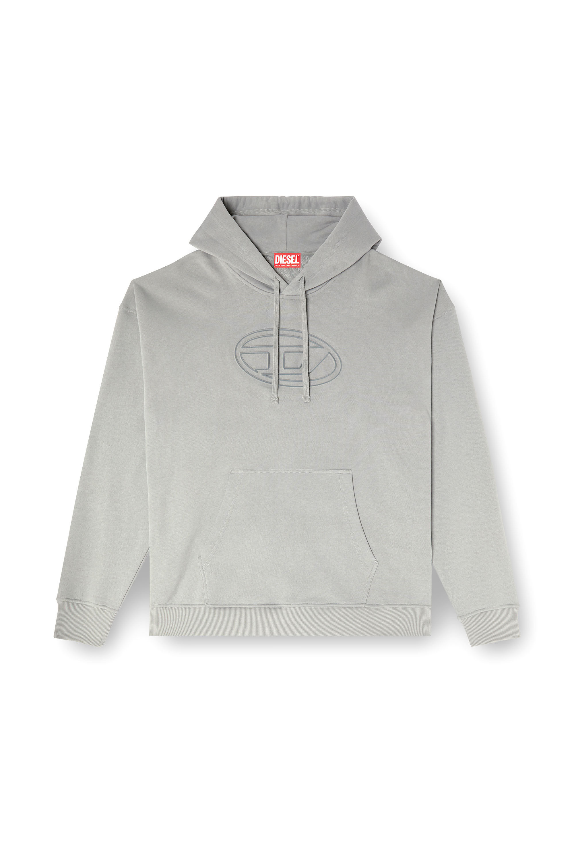 Diesel - S-UMMER-BIGOVAL, Herren Hoodie mit Oval D-Prägung in Hellgrau - 2