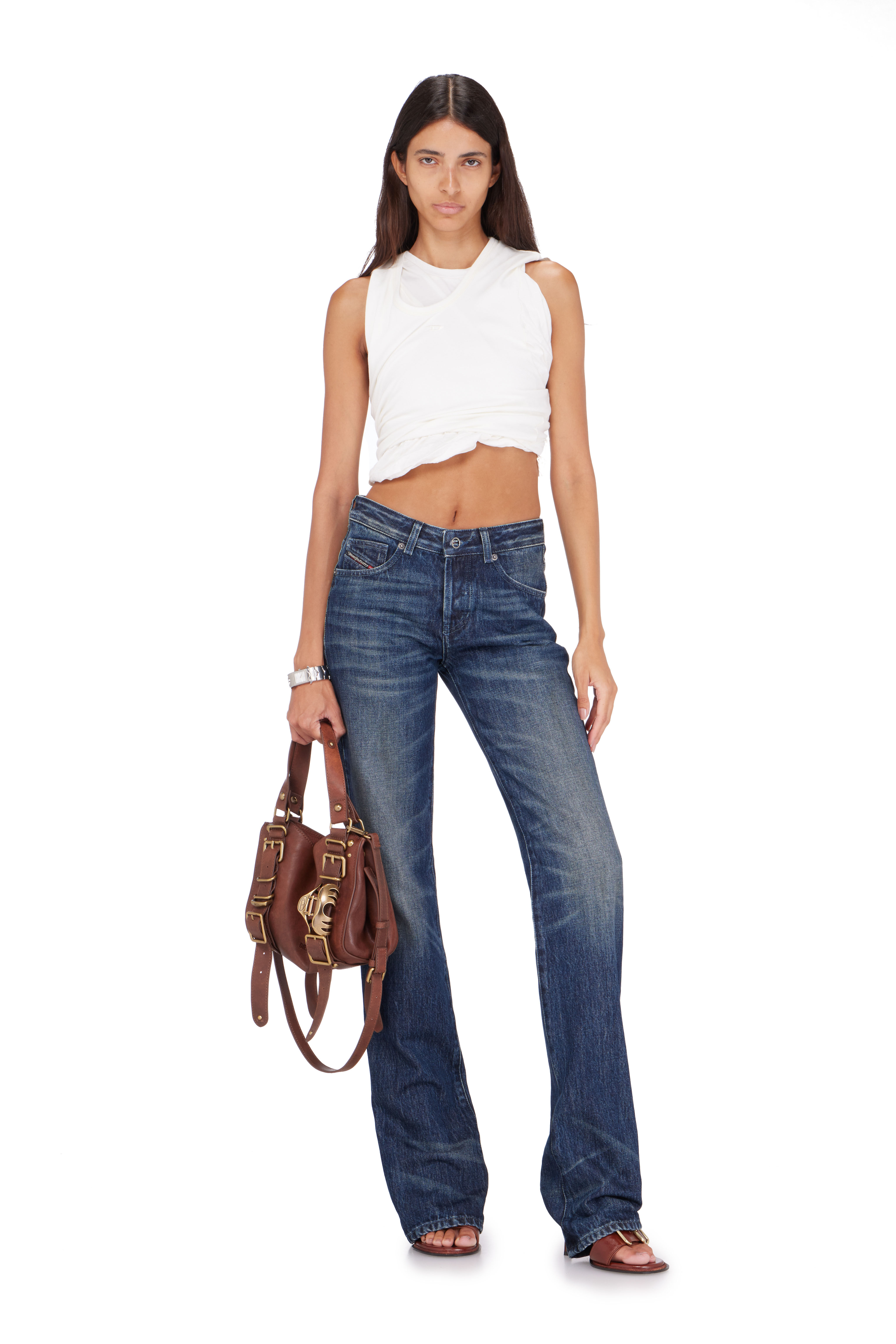 Diesel - D-ONE TOPHANDLE S, Damen D-One-Small Henkeltasche aus behandeltem Leder in Braun - 1