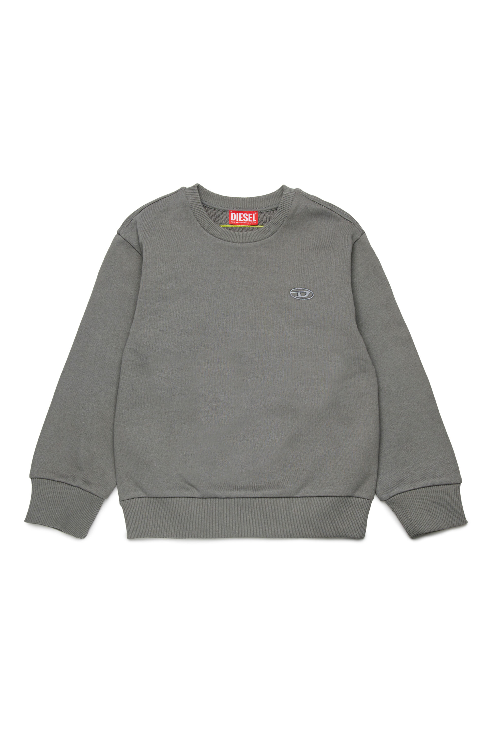 Diesel - SROBMEGOVALD OVER, Herren Sweatshirt mit großer Oval D-Stickerei in Grau - 1