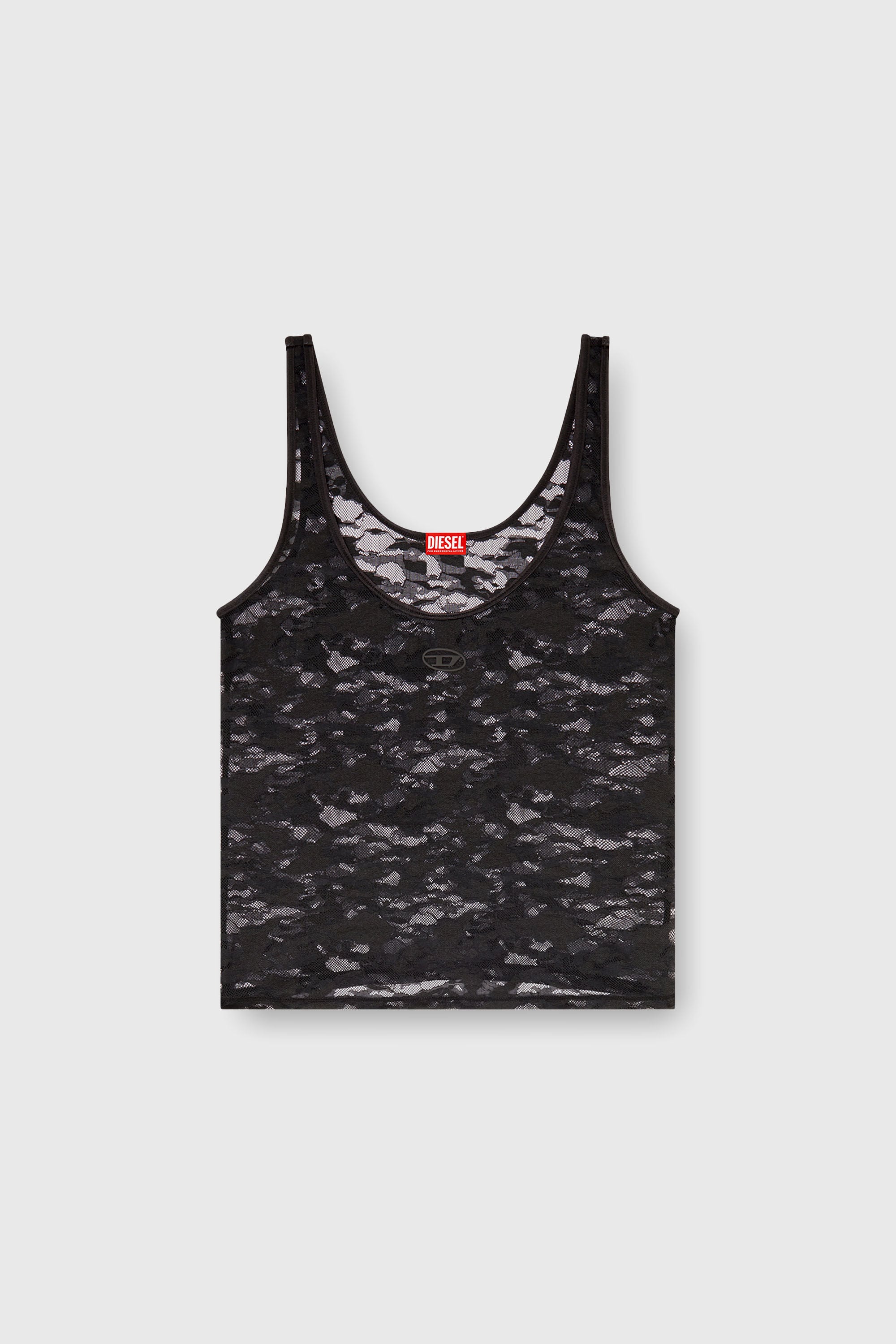 Diesel - LILY-UTLT, Woman's Tank top in nylon lace in Black - 2