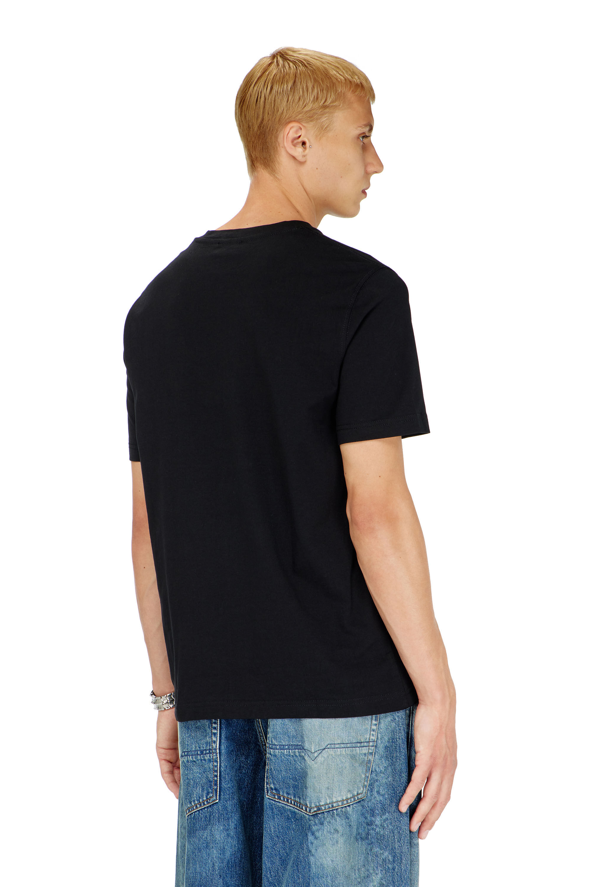 Diesel - T-ADJUST-Q7, Herren T-Shirt mit verschwommenem Diesel-Logo in Schwarz - 4