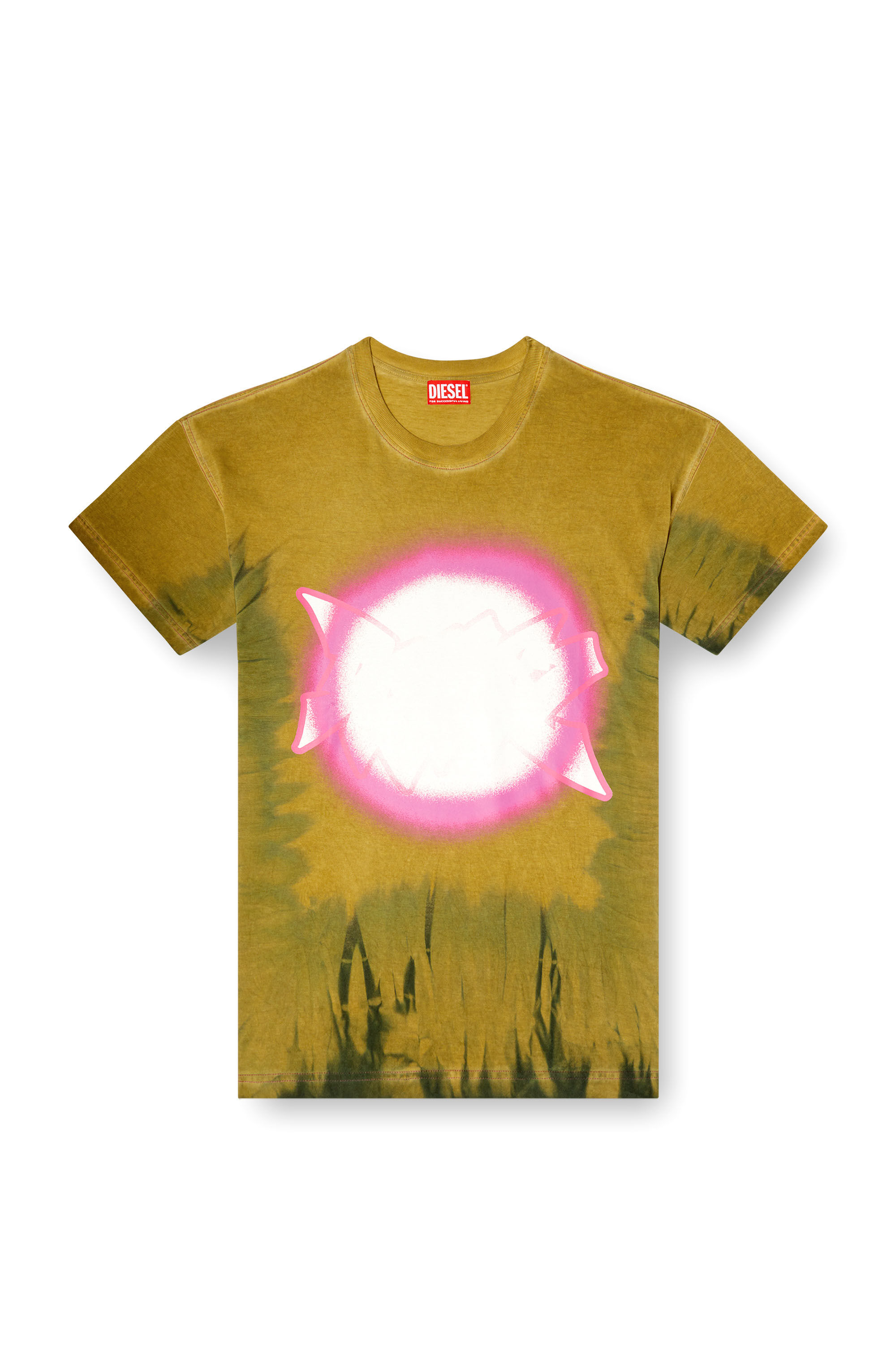 Diesel - T-BOXT-R24, Herren Batik-T-Shirt mit Scheinwerferlicht-Print in Hellbraun - 2