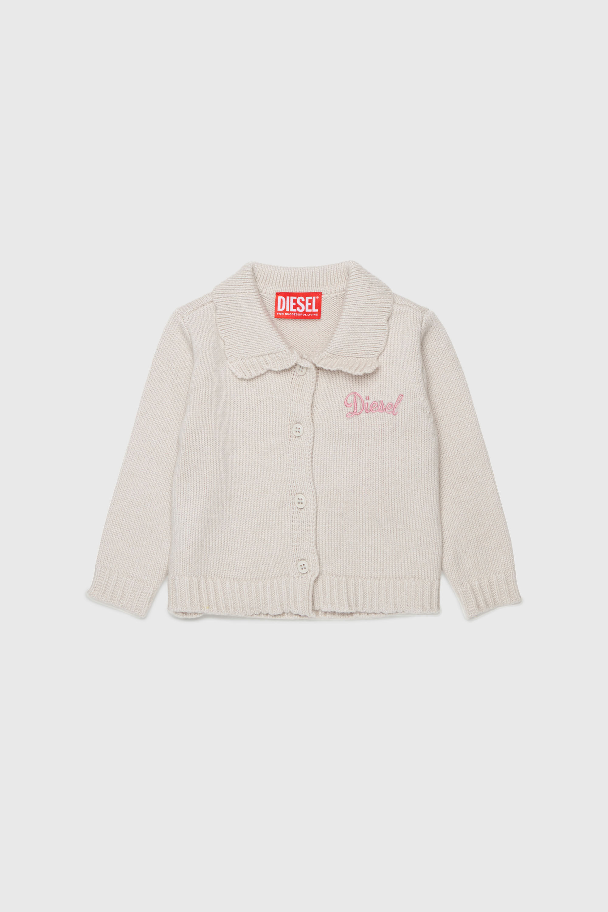 Diesel - KSCALOB, Damen Cardigan mit Kaschmiranteil und Muschelkragen in Wei&szlig; - 1
