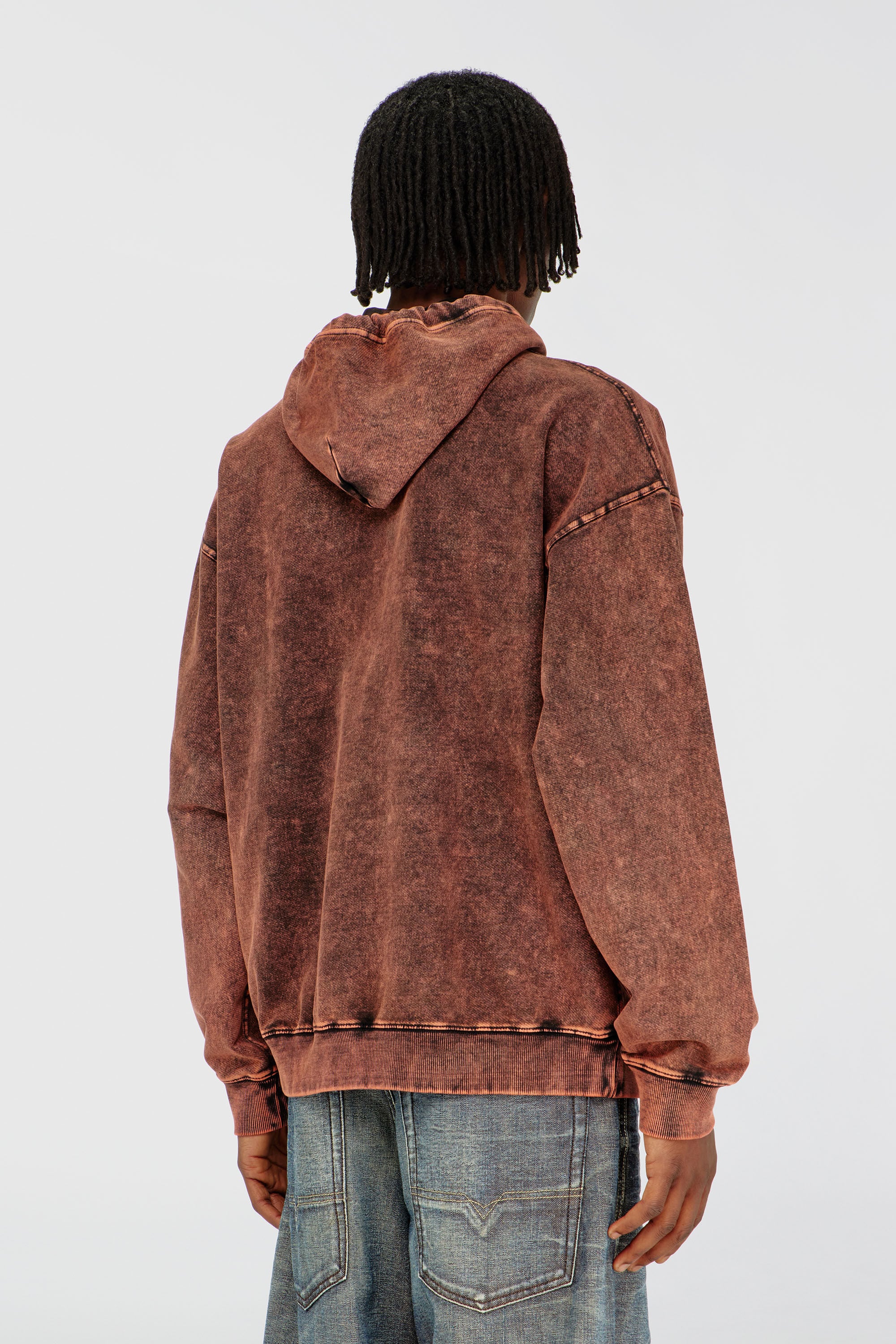 Diesel - S-BOXT-HOOD-TUK, Herren Sweatshirt mit Denim-Effekt-Behandlung in Braun - 4