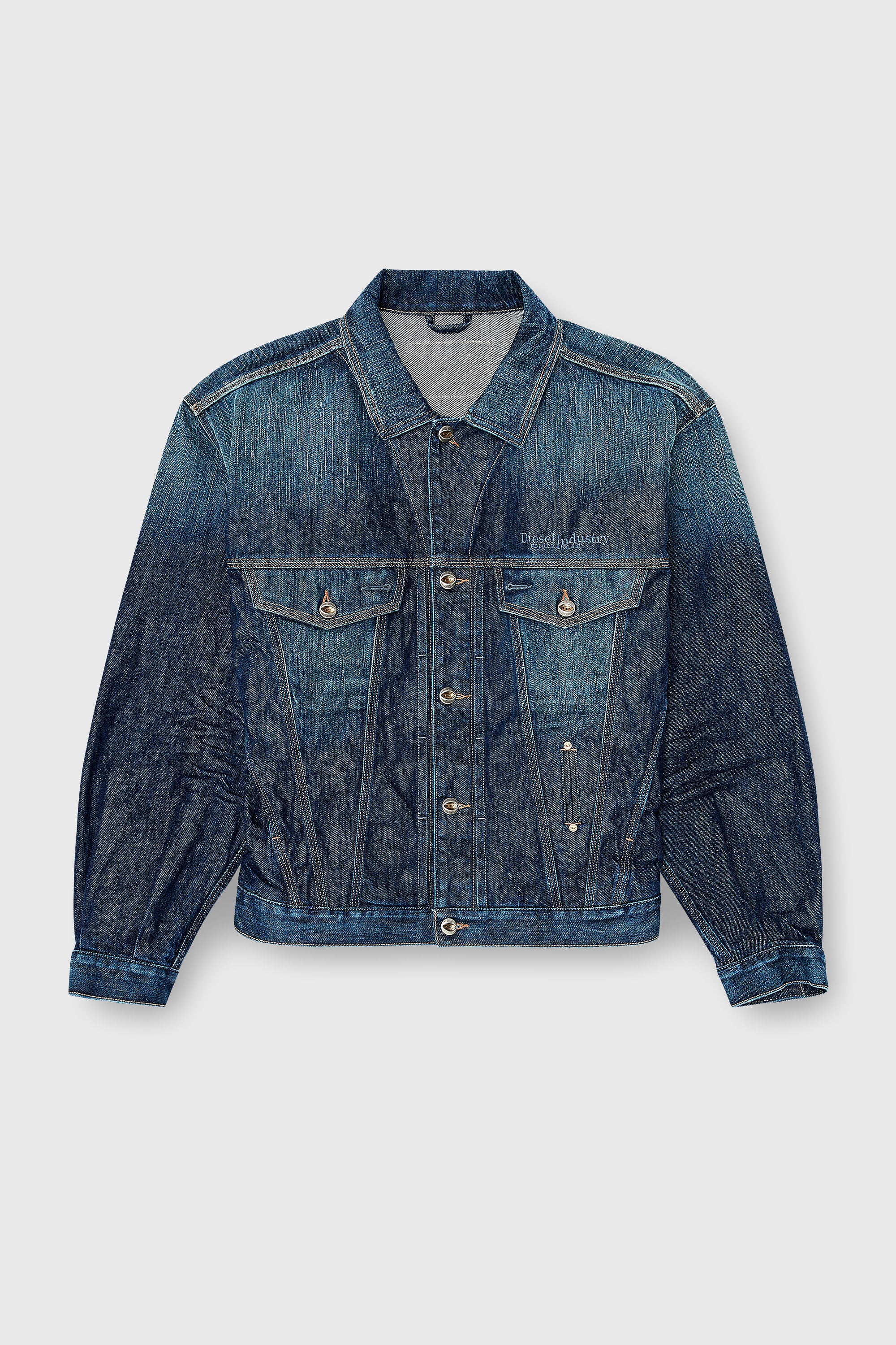 Diesel - D-DENVER-CL, Unisex Trucker-Jacke aus selvedge denim in Mittelblau - 2