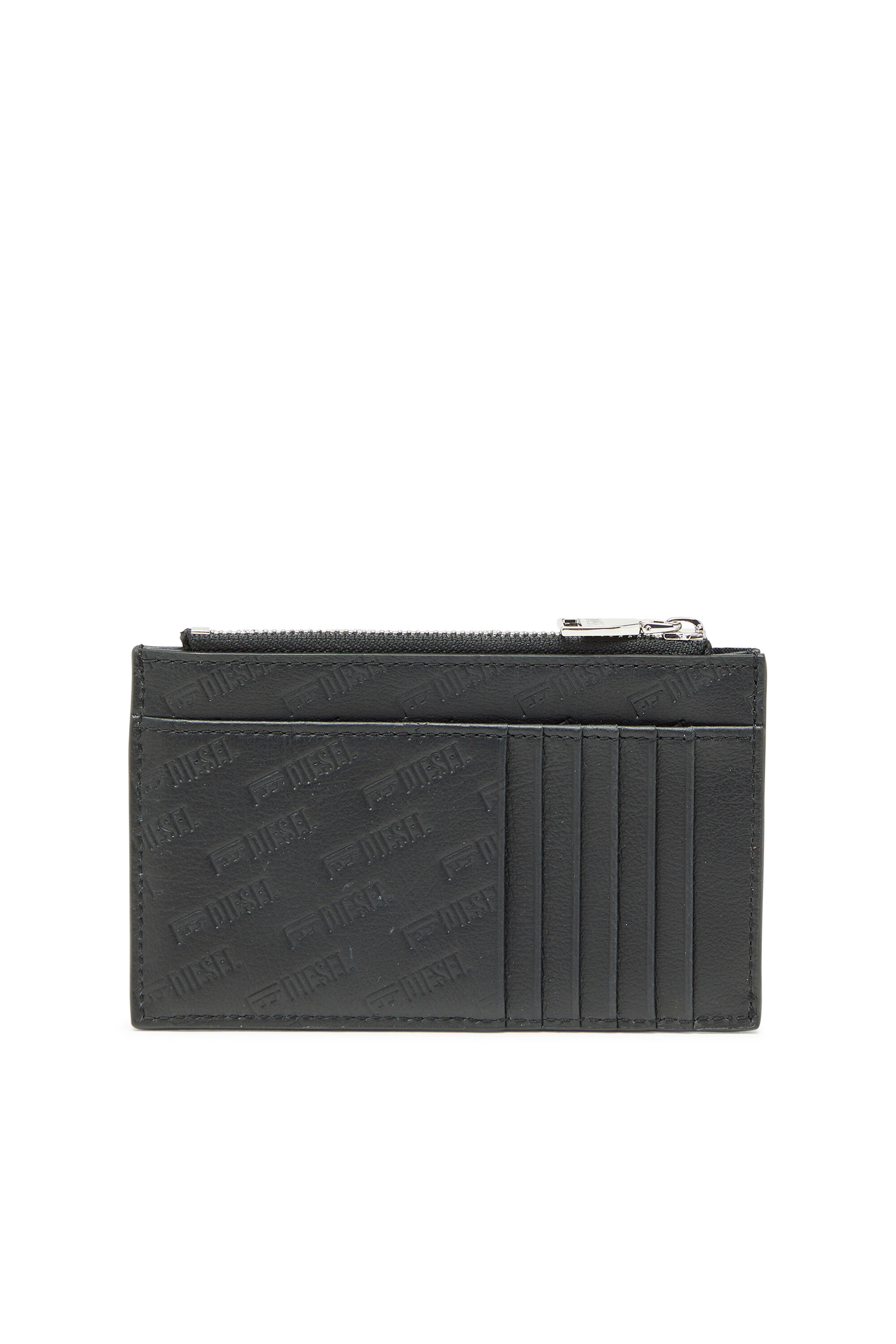 Diesel - MONOGRAM CARD CASE VI, Herren Gepr&auml;gter Kartenhalter aus Leder mit zip-fach in Schwarz - 2
