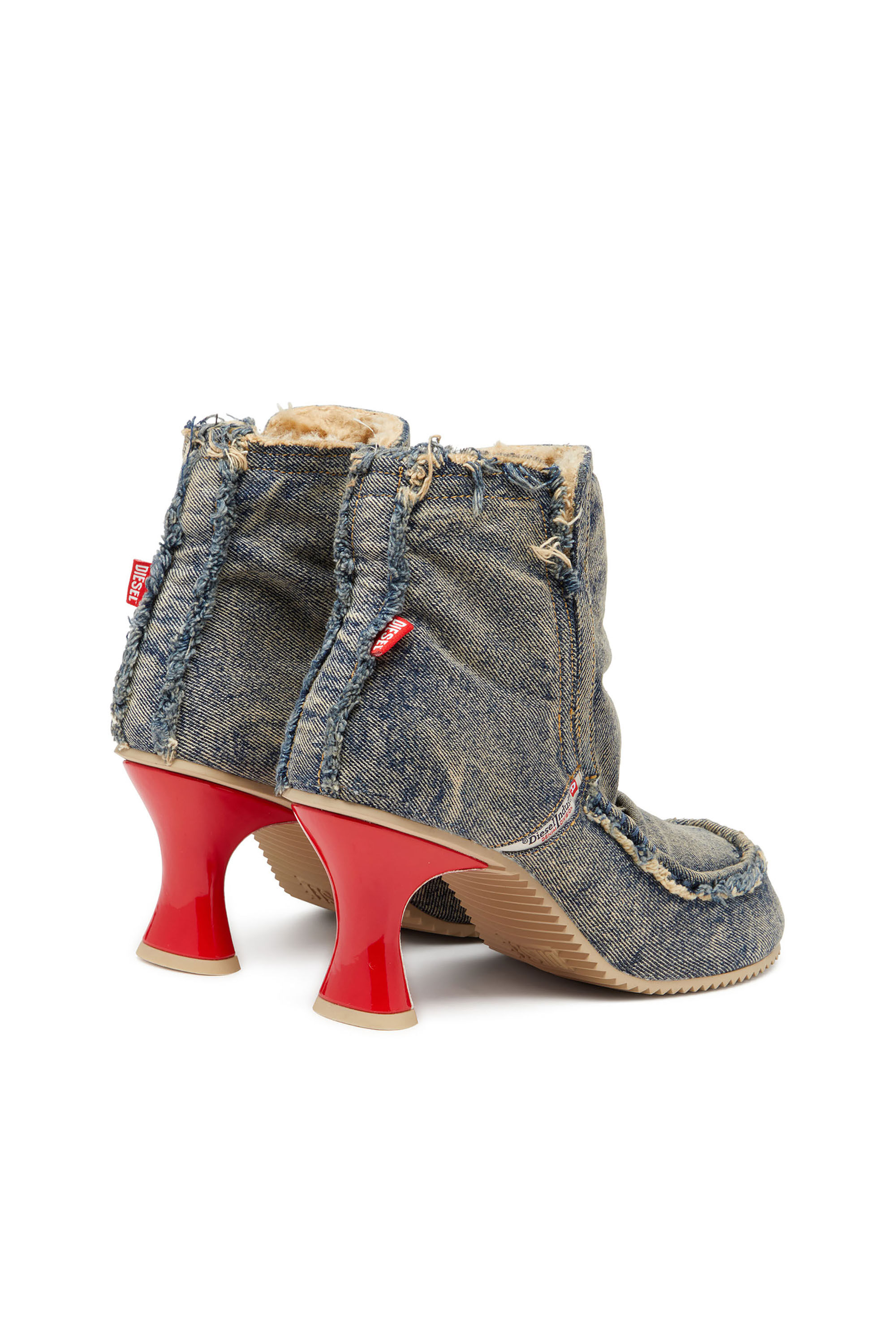 Diesel - D-WOODSTOCK HEEL AB, Damen D-Woodstock - Stiefel aus Denim mit Absatz in Blau - 3