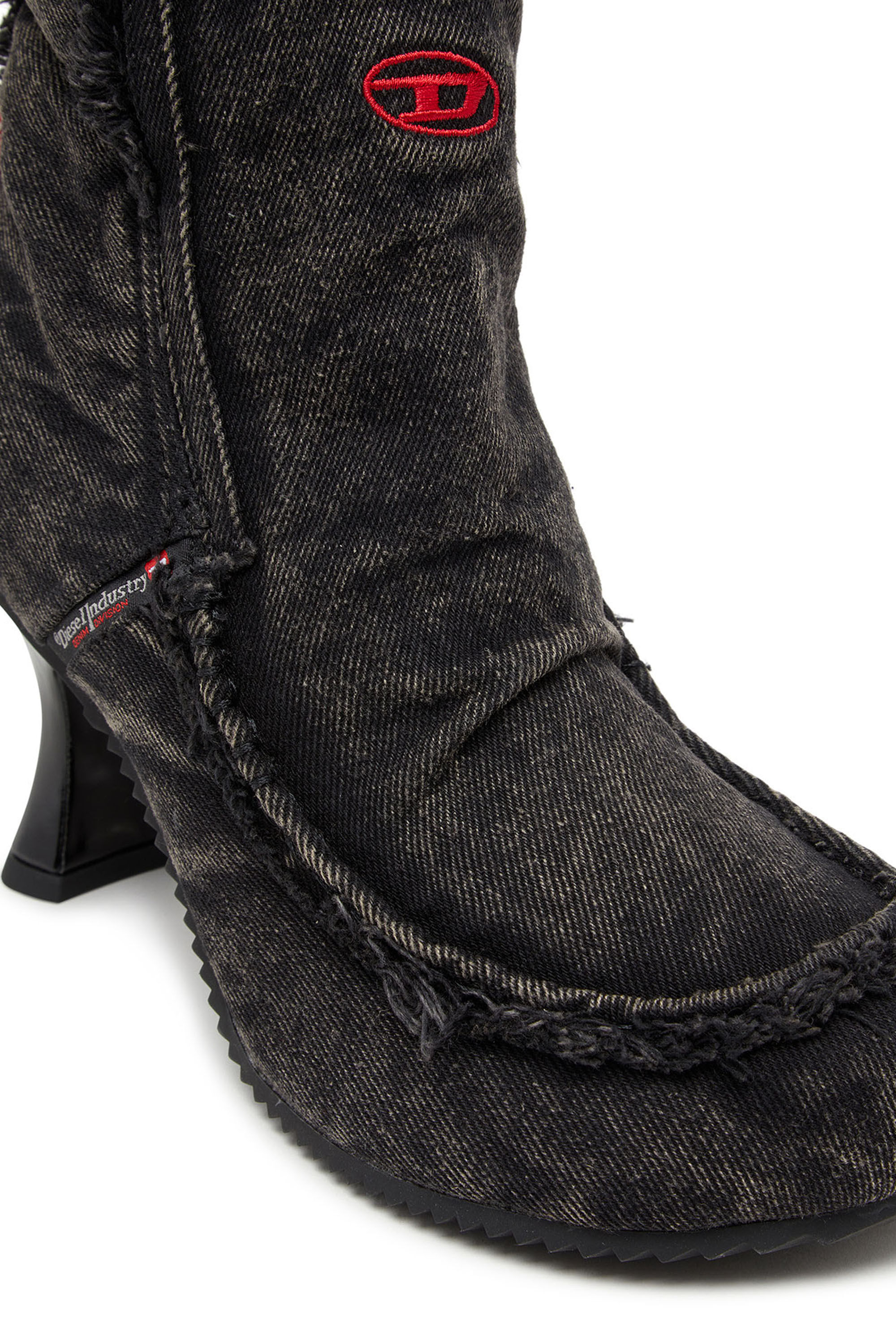 Diesel - D-WOODSTOCK HEEL AB, Damen D-Woodstock - Stiefel aus Denim mit Absatz in Schwarz - 6