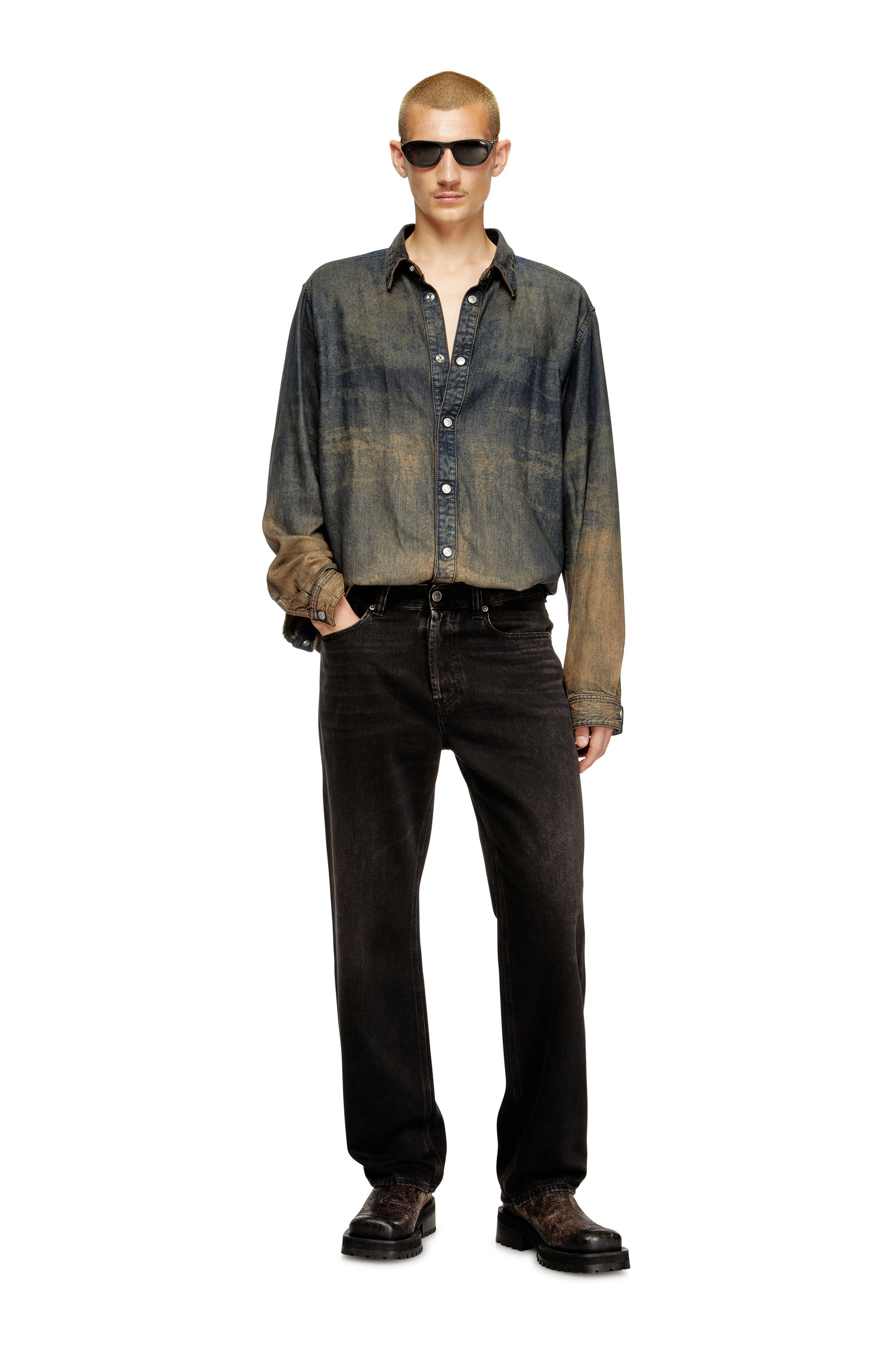 Diesel - Herren Regular Jeans 2024 D-Macs 09J96, Schwarz/Dunkelgrau - 1