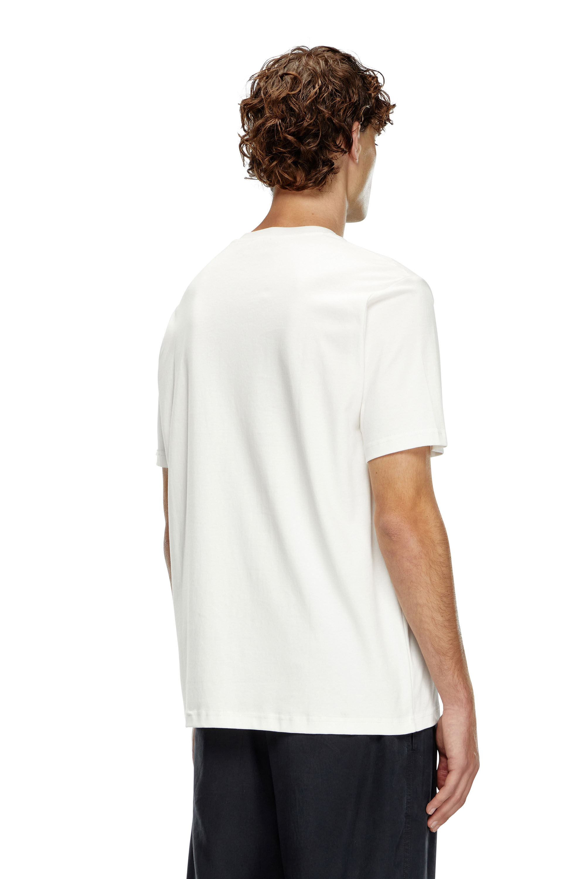 Diesel - T-JUST-DOVAL-PJ, Herren T-Shirt mit oval D-Patch in Weiß - 4