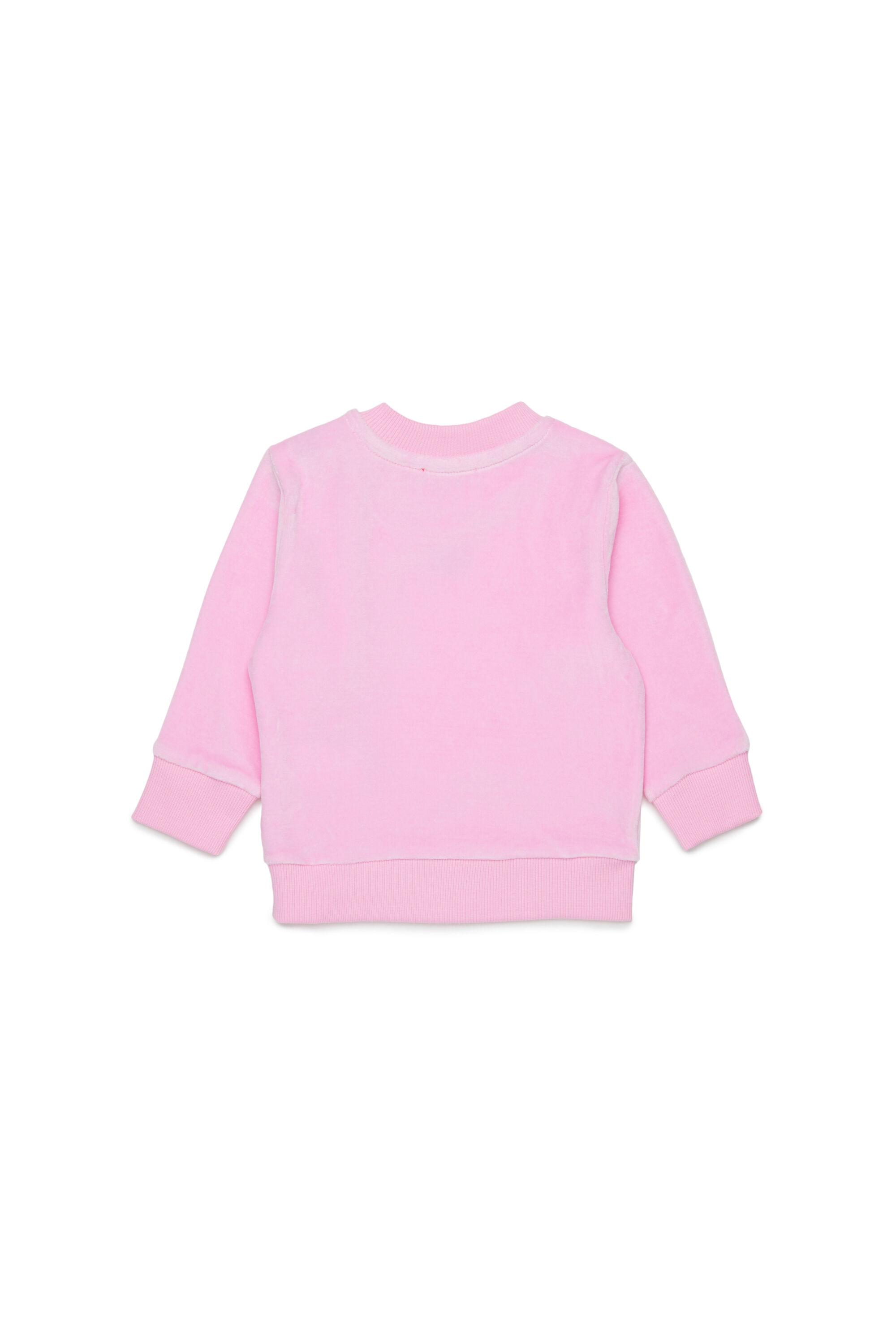 Diesel - SHENIB, Herren Sweatshirt aus Samt mit Oval D Stickerei in Rosa - 2