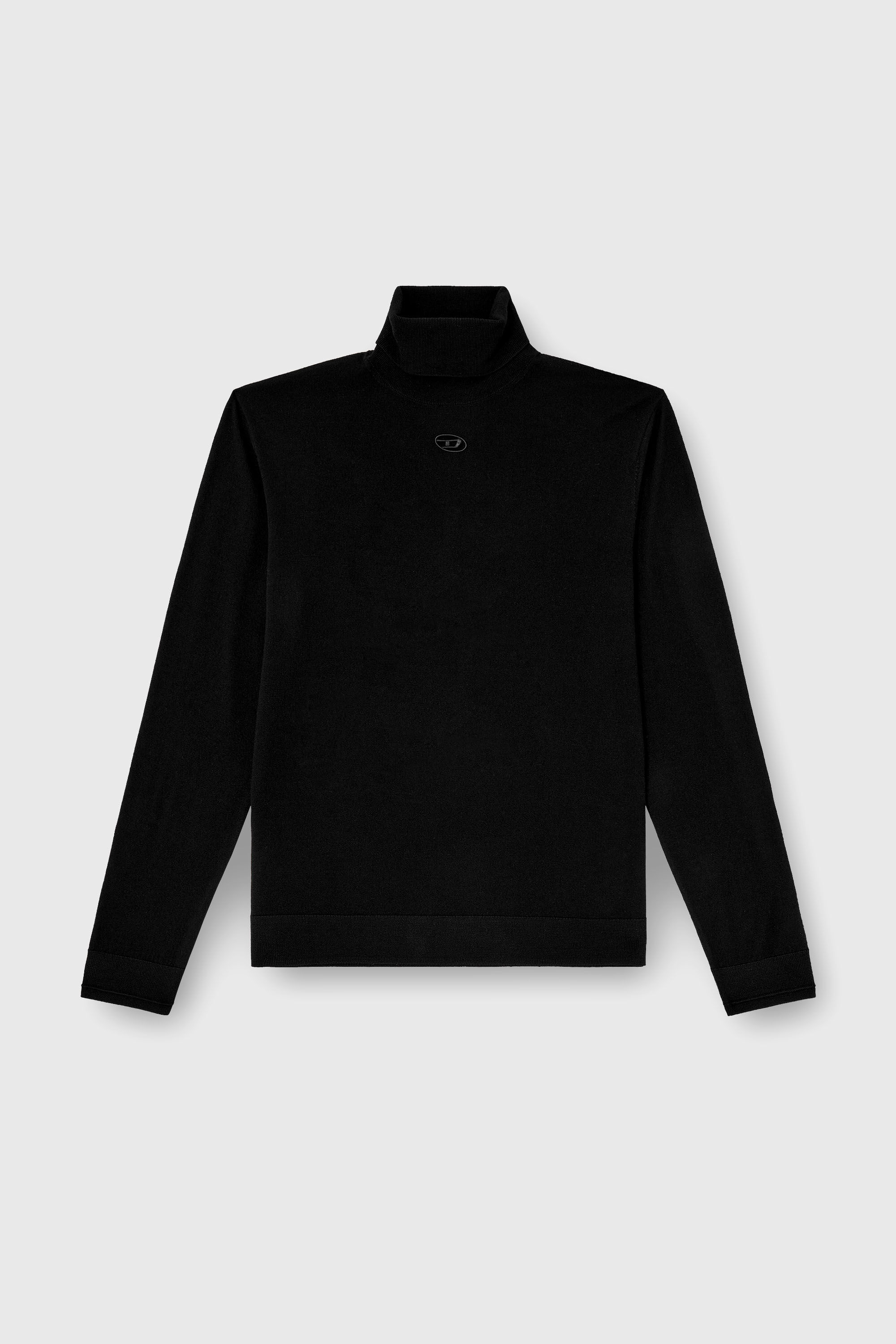 Diesel - K-VARTA, Herren Rollkragenpullover aus Wolle mit Cutout-Logo in Schwarz - 2