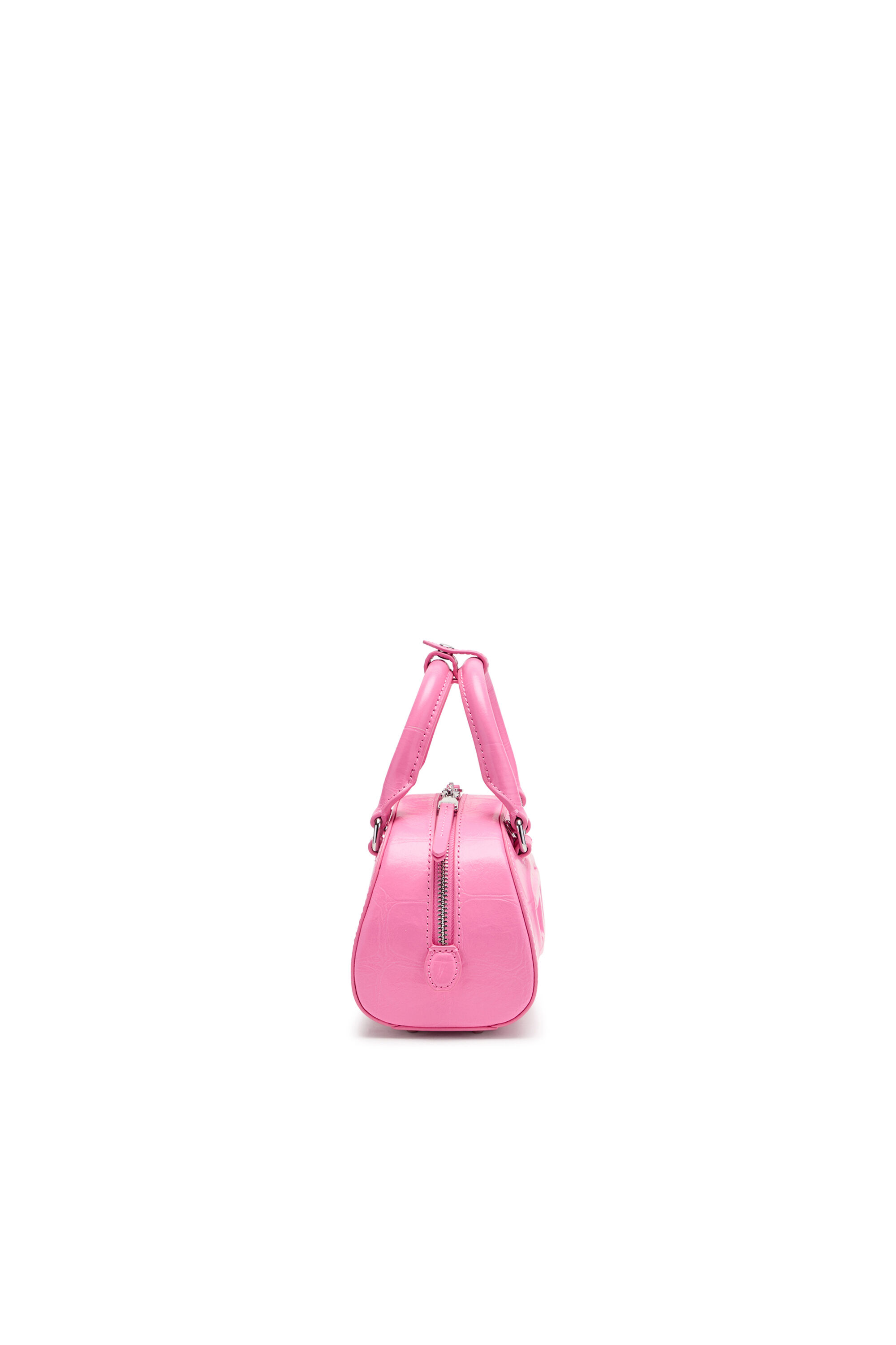 Diesel - 1DR DOME CROSSBODY, Damen 1DR Dome-Mini-Bowlingtasche aus Leder in Krokodilleder-Optik in Rosa - 4