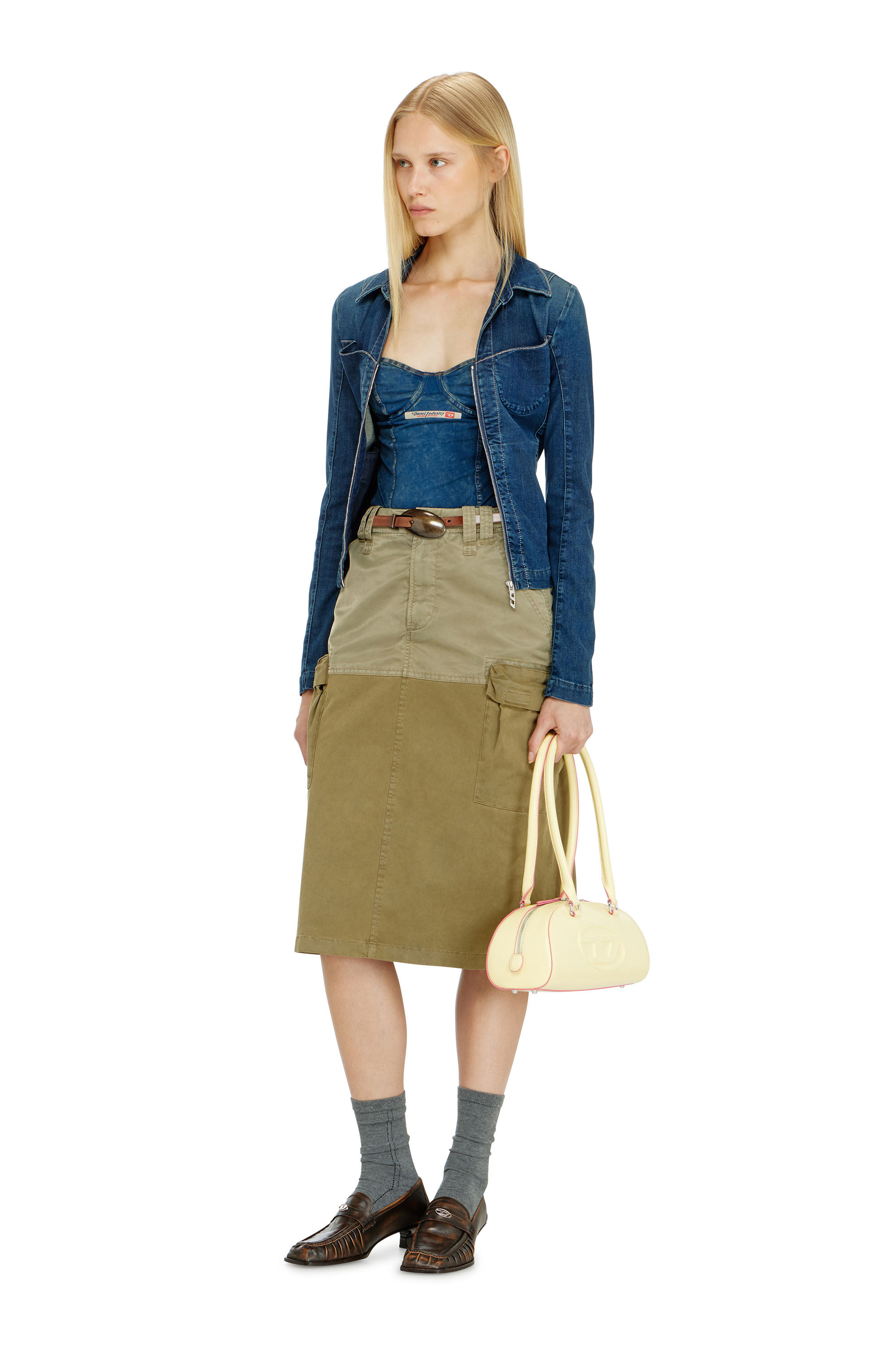 Diesel - O-DELE, Damen Cargo-Midirock aus Baumwolle und Nylon in null - 1