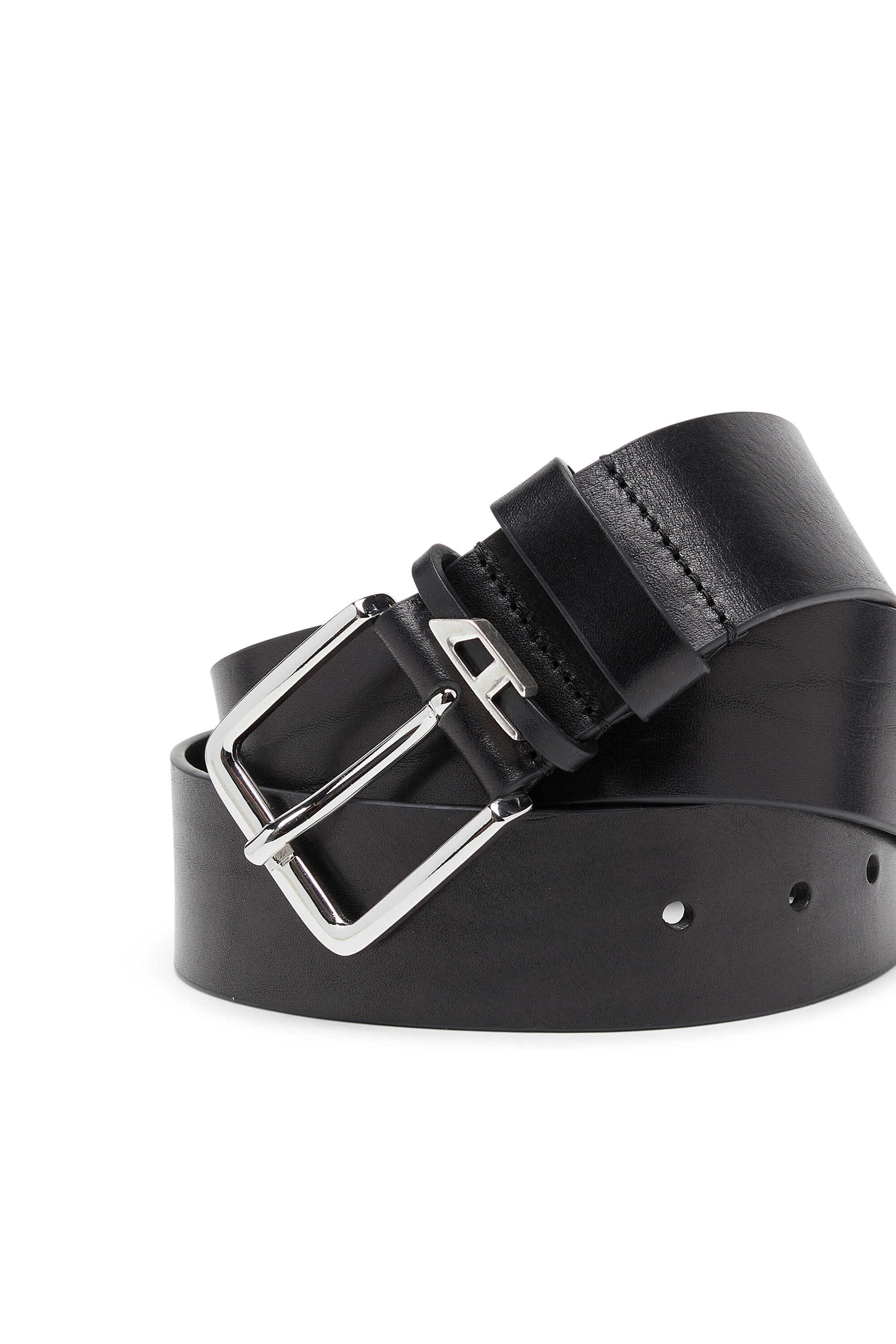 Diesel - B-D LOOP, Herren 4 cm G&uuml;rtel aus Crinkle-Leder in Schwarz - 3