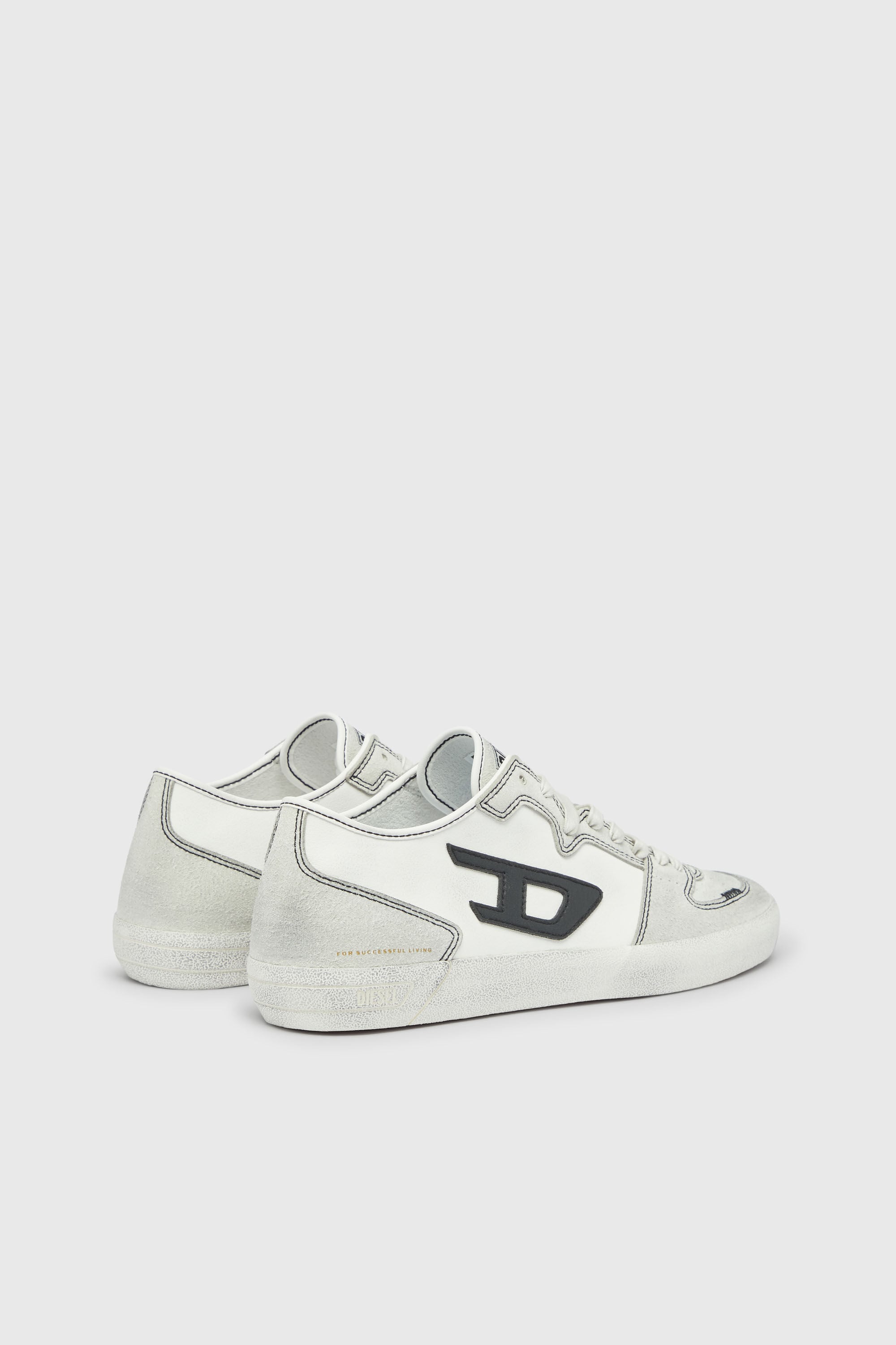 Diesel - S-LEROJI D-2 LOW, Herren S-Leroji-Panelled Sneakers mit D Logo in Wei&szlig; - 3