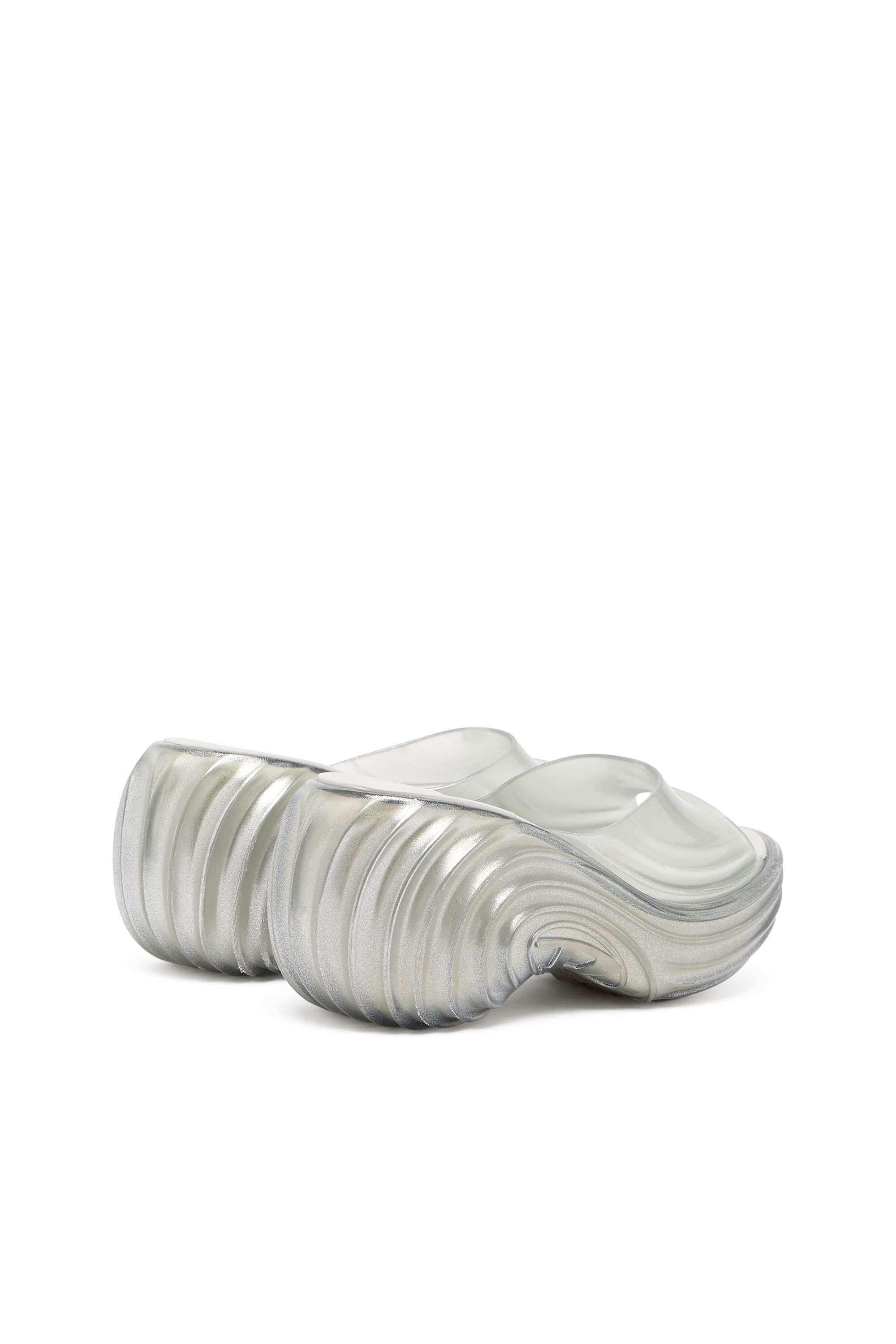Diesel - MELISSA QUANTUM PLATFORM, Damen Plateau-Pantolette aus Melflex&reg; in Silber - 3