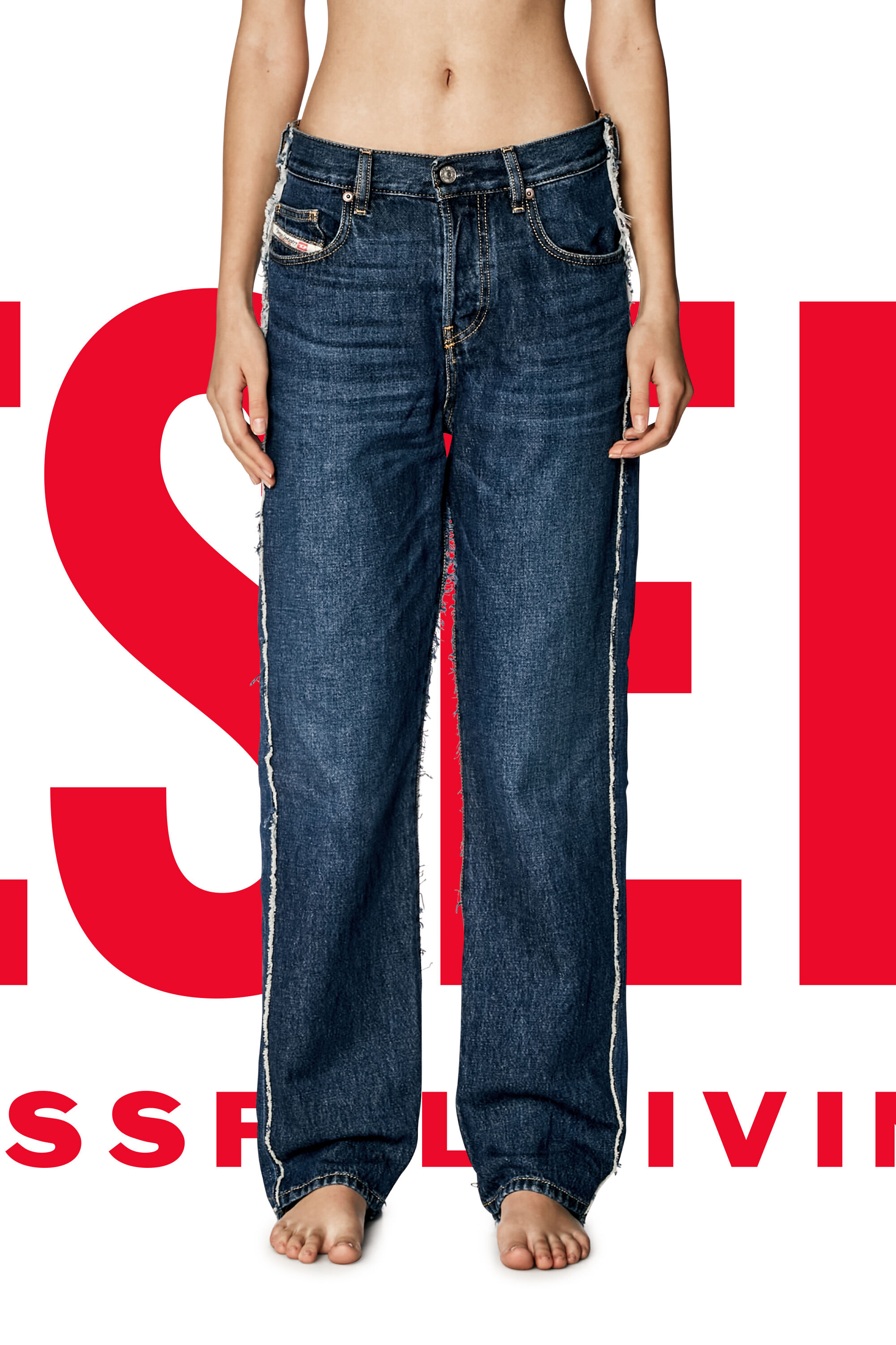 Diesel - Straight Jeans Dieseloves 03 09K47, Mittelblau - Image 8