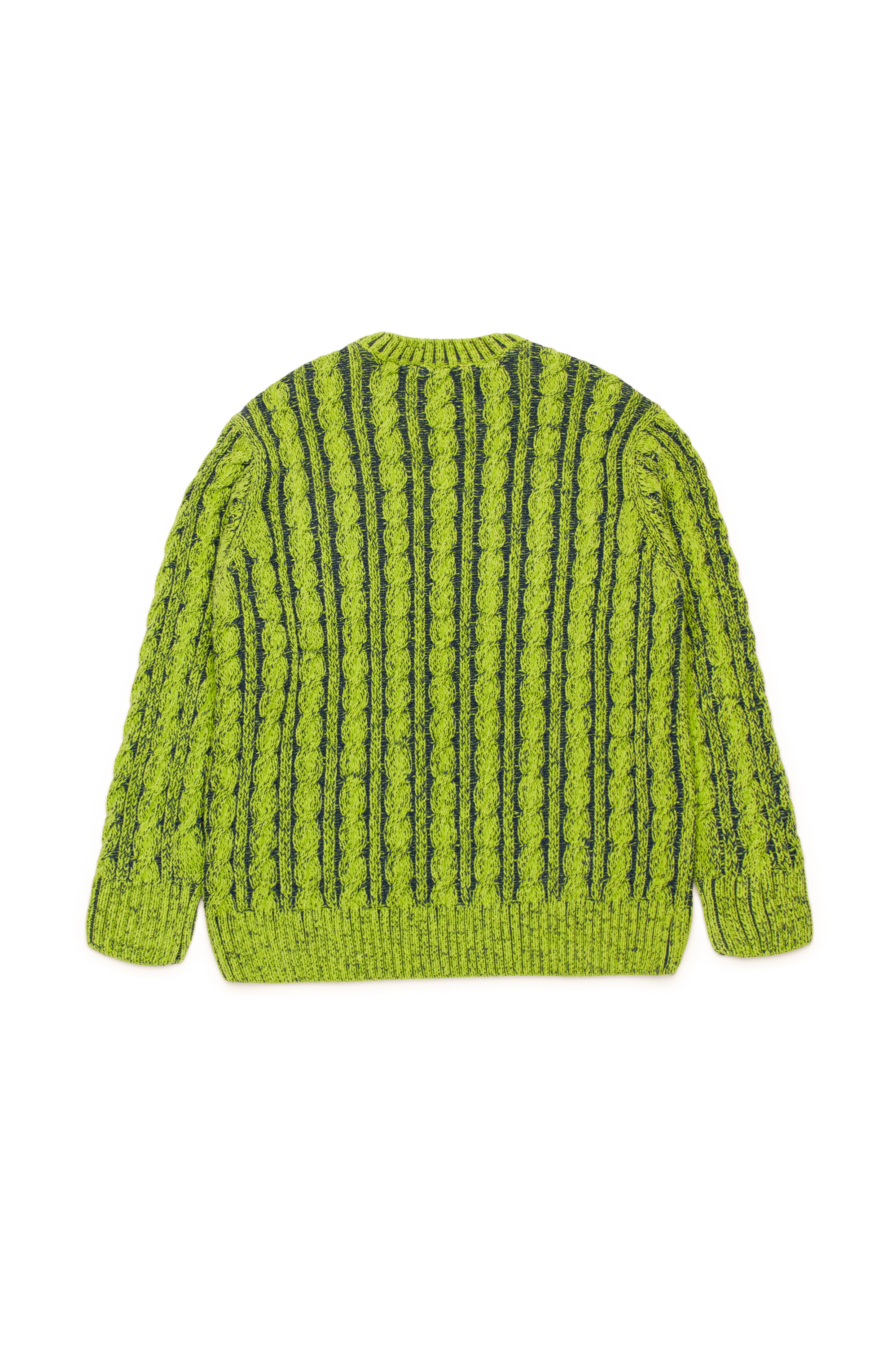 Diesel - KMOXIA OVER, Unisex Cable-knit jumper in two-tone yarn in Green - Image 2