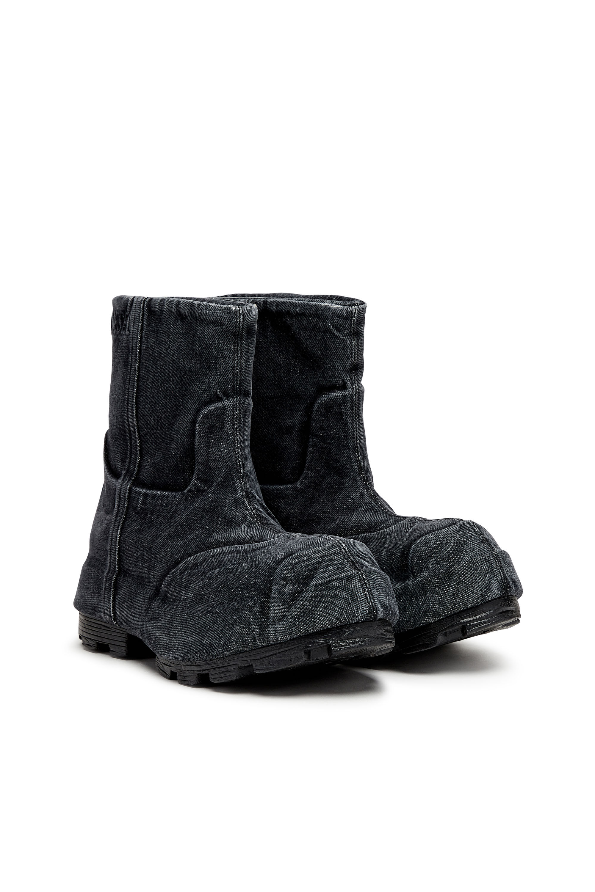 Women's D-Hammer-Chelsea boots in washed denim | Black | Diesel Women's D-Hammer-Chelsea boots in washed denim | Black | Diesel