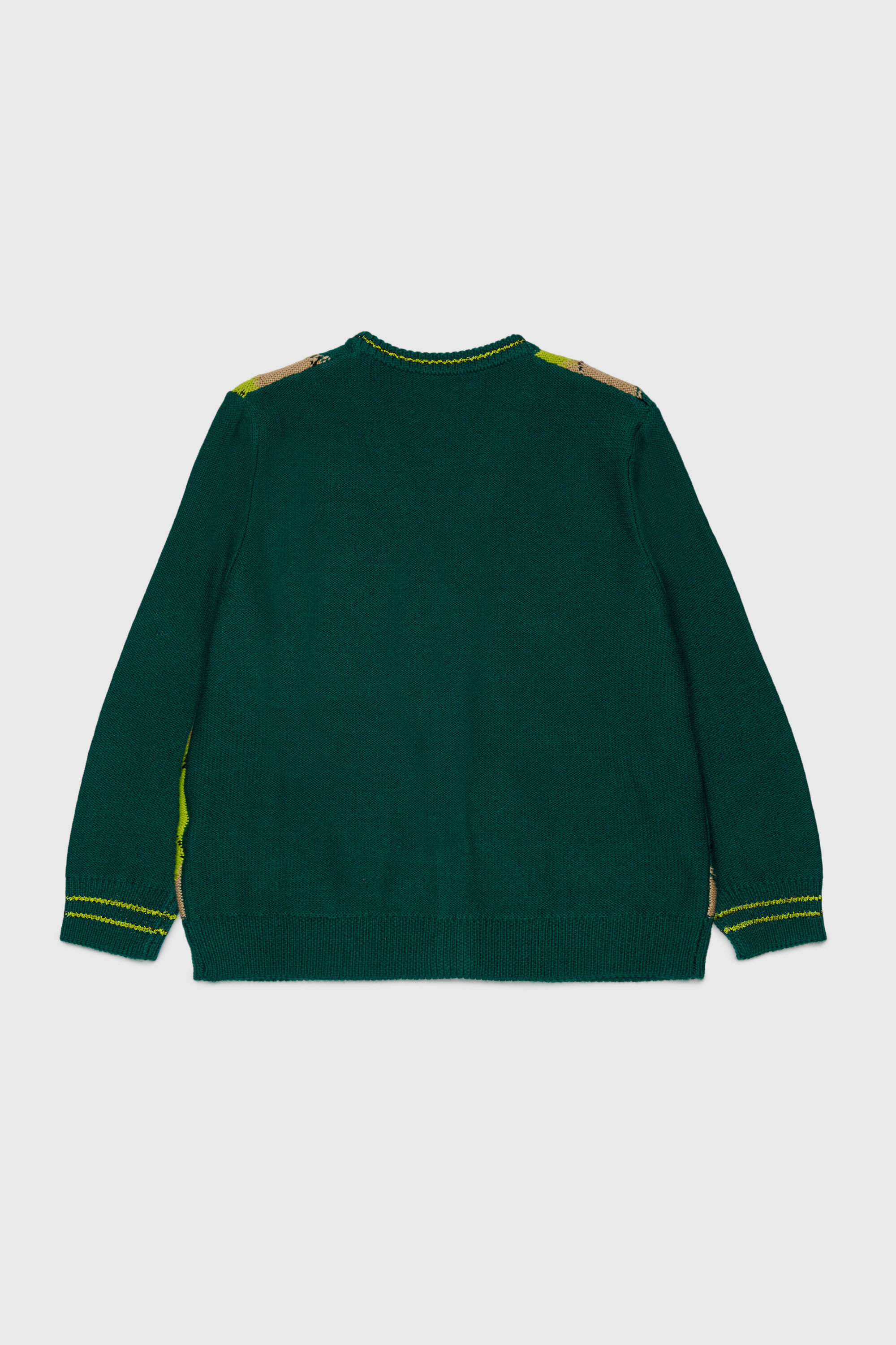 Diesel - KROMYCARDIGAN OVER, Unisex Cardigan aus Wollmischung mit Argyle-Muster in Gr&uuml;n - 2