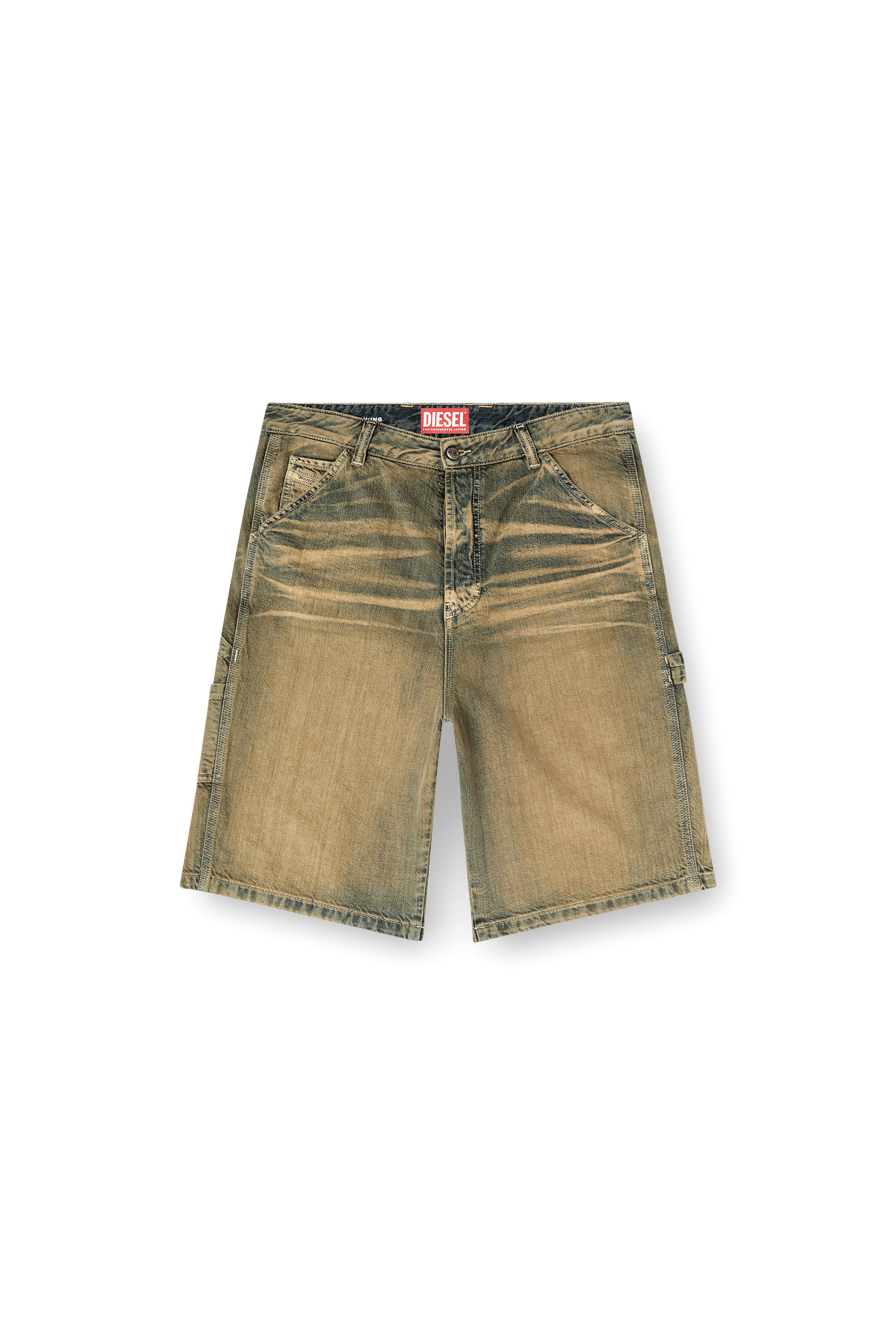 Diesel - D-LIVERY-SHORT, Herren Utility-Shorts aus Goldbrush-Denim in Braun/Blau - 2