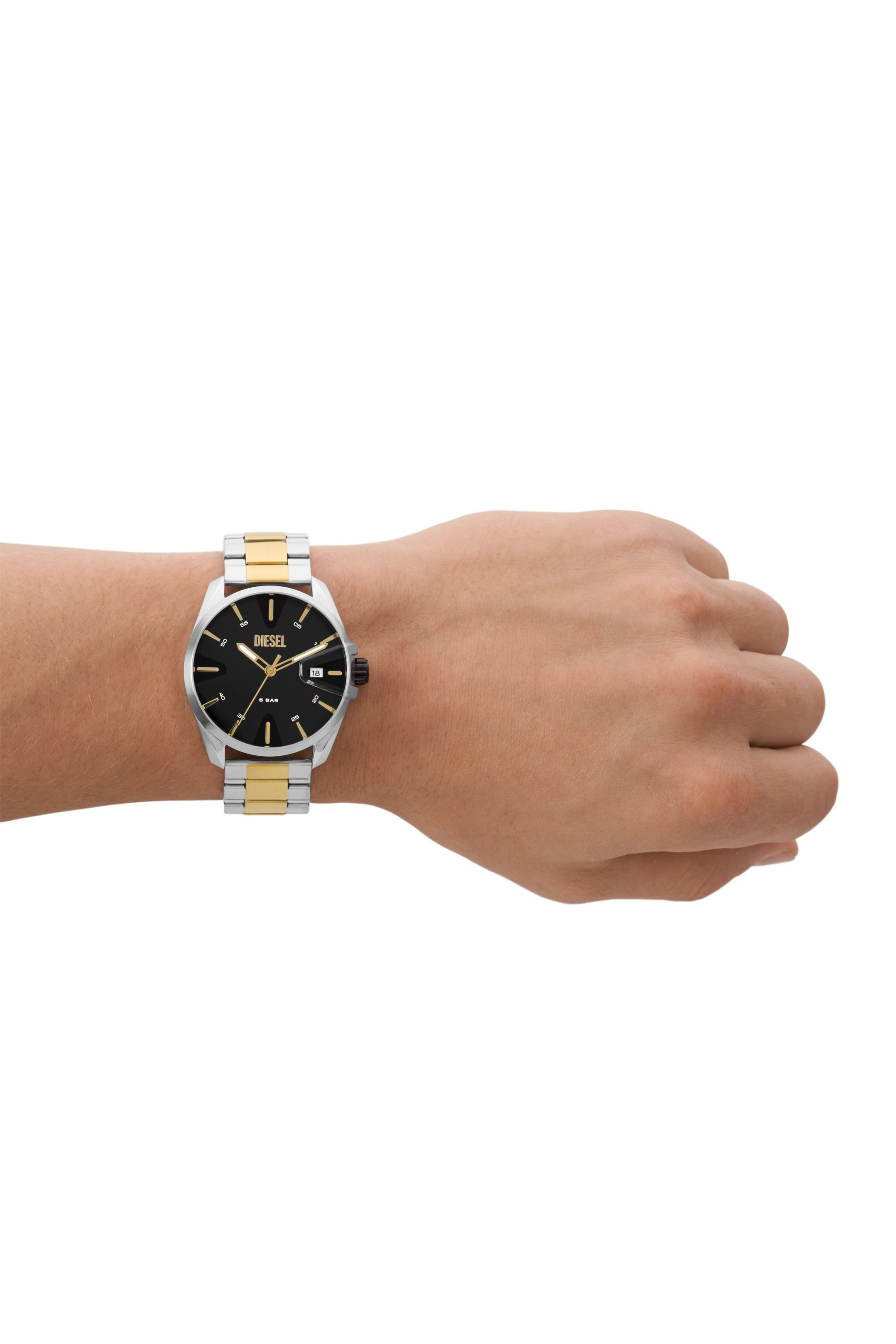 Men's MS9 three-hand date two-tone stainless steel watch | DZ2196 Diesel