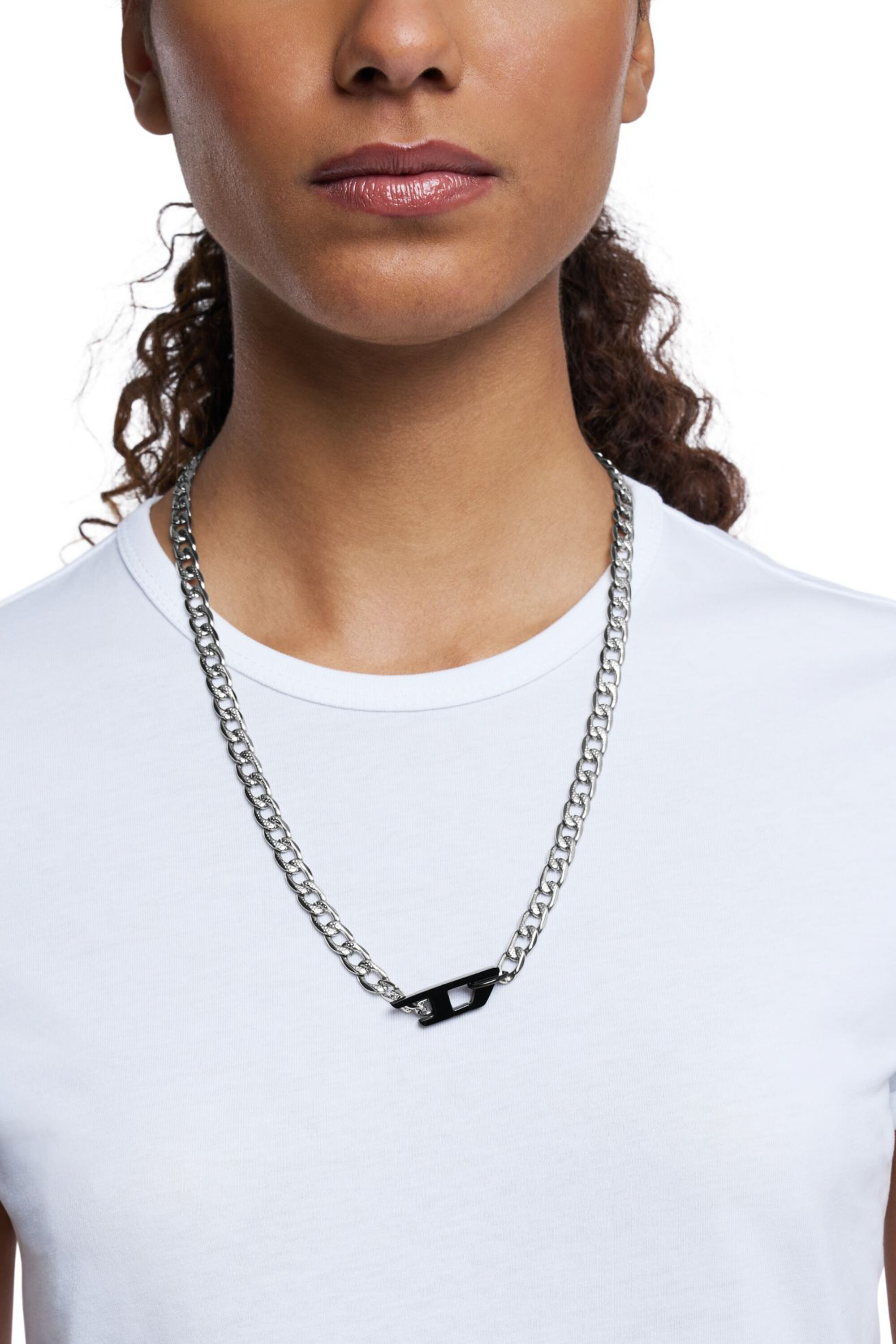 Diesel - DX1636931 JEWELLERY, Unisex Halskette aus zweifarbigem Edelstahl in Silber/Schwarz - 3