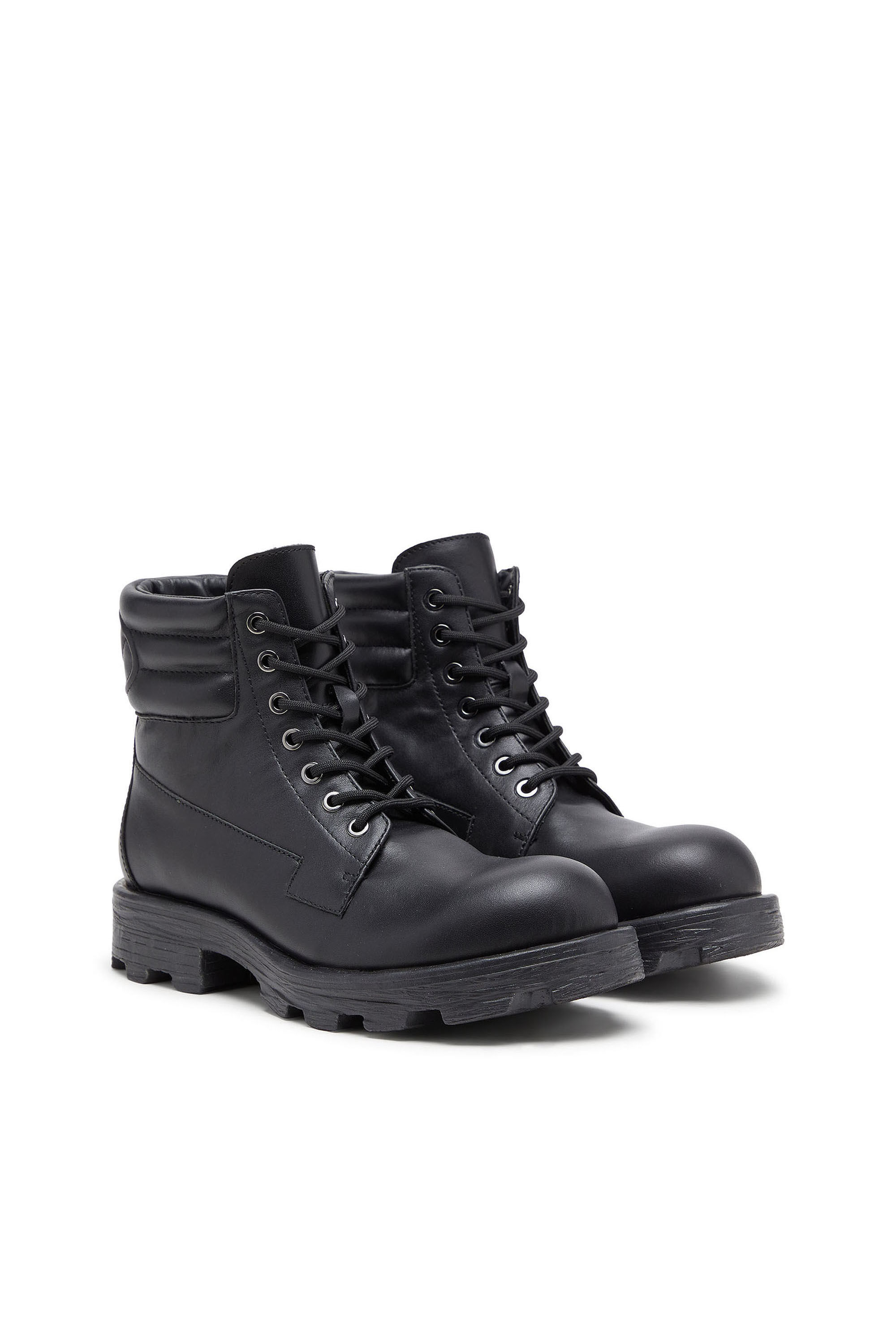 Diesel - D-HAMMER LACE UP, Herren D-Hammer - Combat-Boots aus Leder in Schwarz - 2
