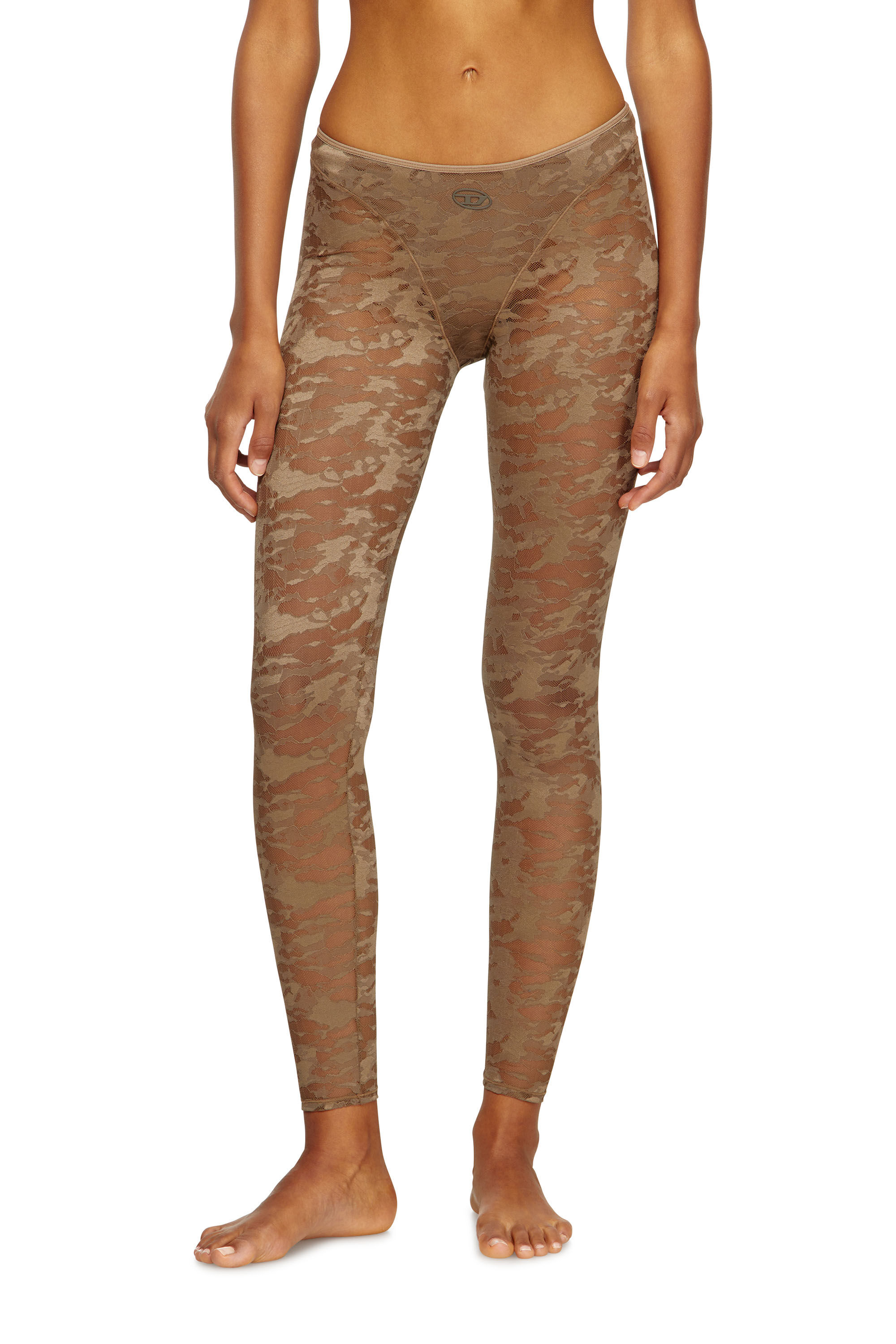 Diesel - CLAIRE-UTLT, Damen Leggings mit Camouflage-Spitze in Braun - 3