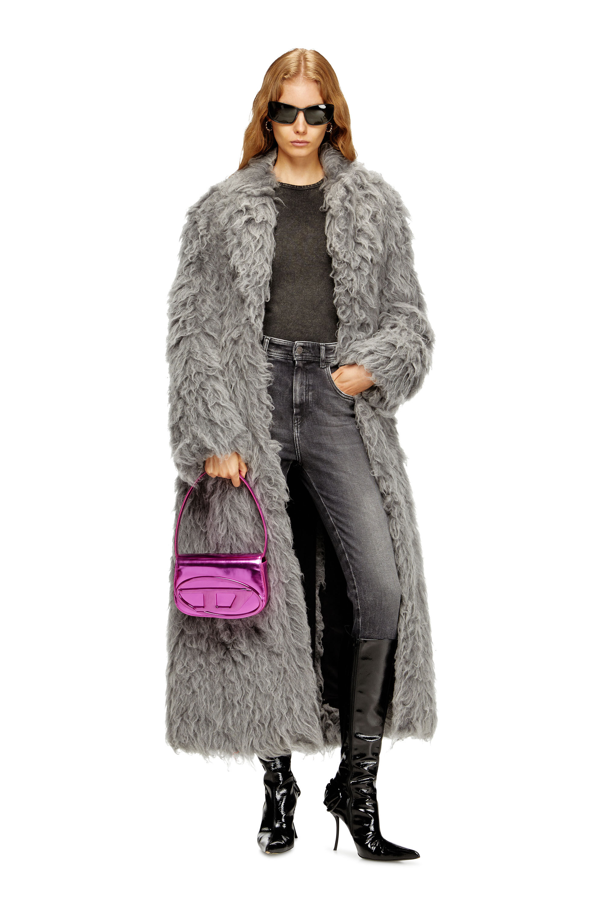 Diesel - 1DR, Damen 1DR-Ikonische Schultertasche aus Spiegel-Leder in Fuchsie - 1