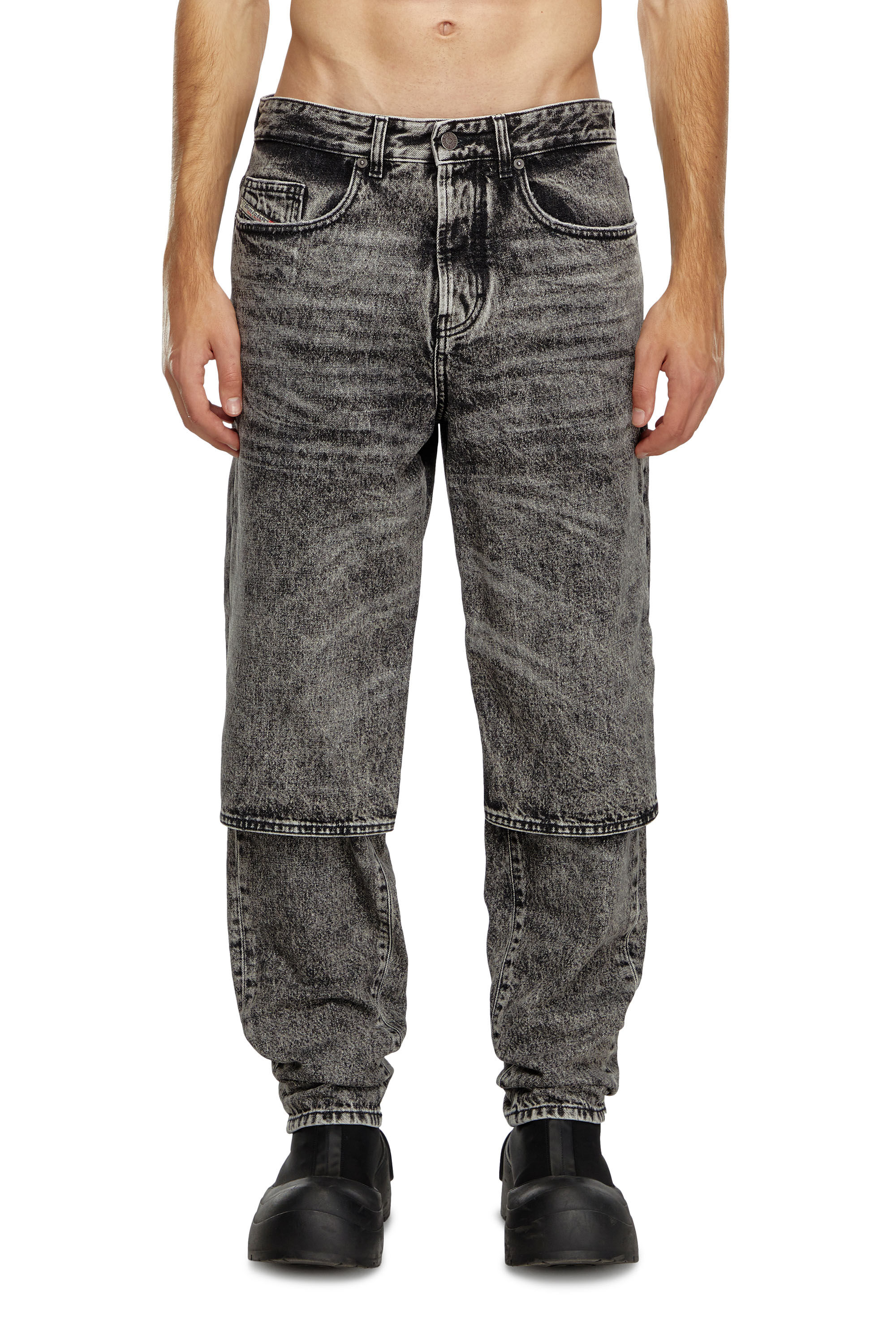 Diesel - Herren Regular Jeans D-Malon 0CBDE, Schwarz/Dunkelgrau - 3