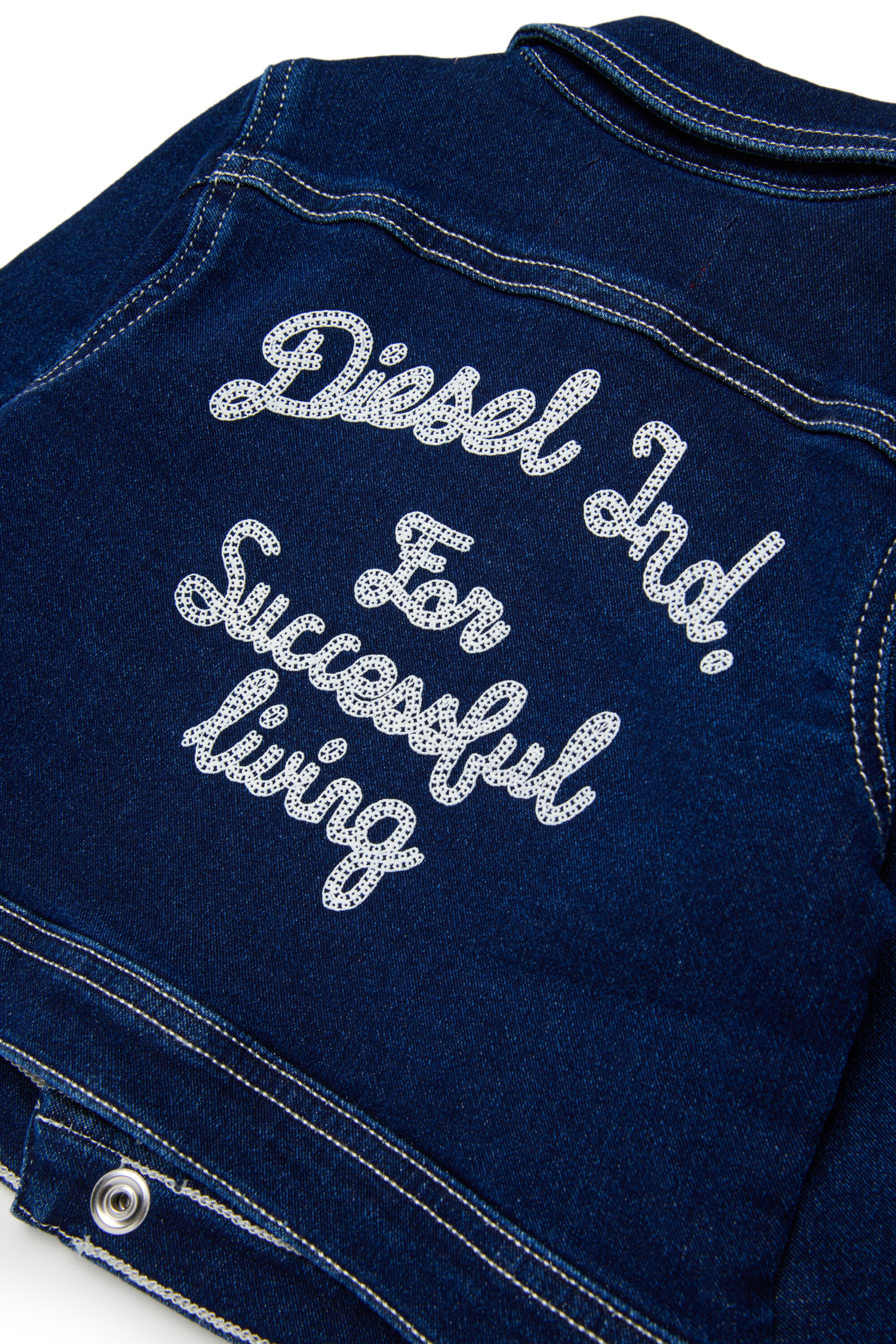 Diesel - JOMYB JJJ, Unisex JoggJeans Jacke mit Stickerei auf dem R&uuml;cken in Dunkelblau - 4