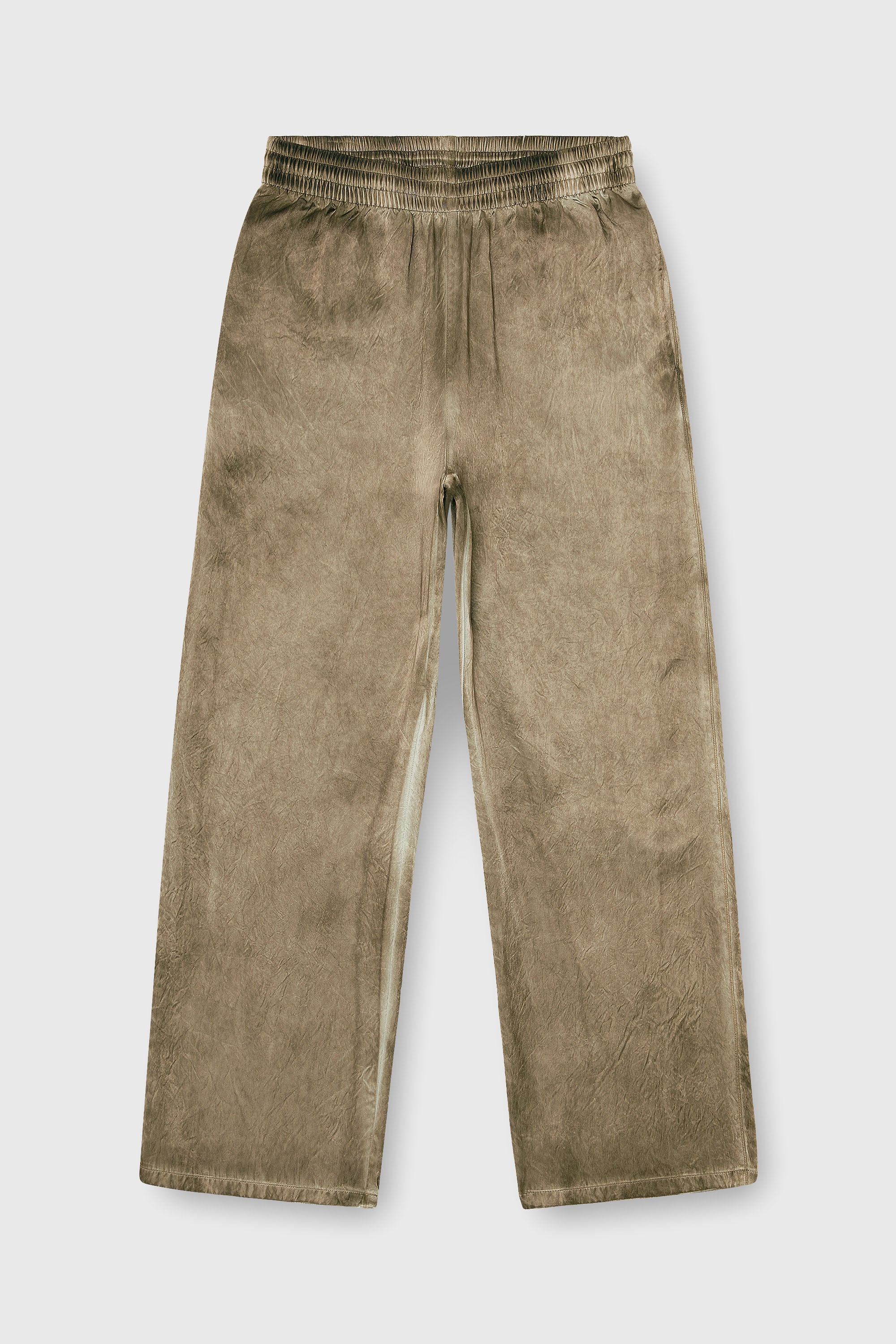 Diesel - P-THECK-AGCT, Herren Hose aus geknittertem Satin in Hellbraun - 2