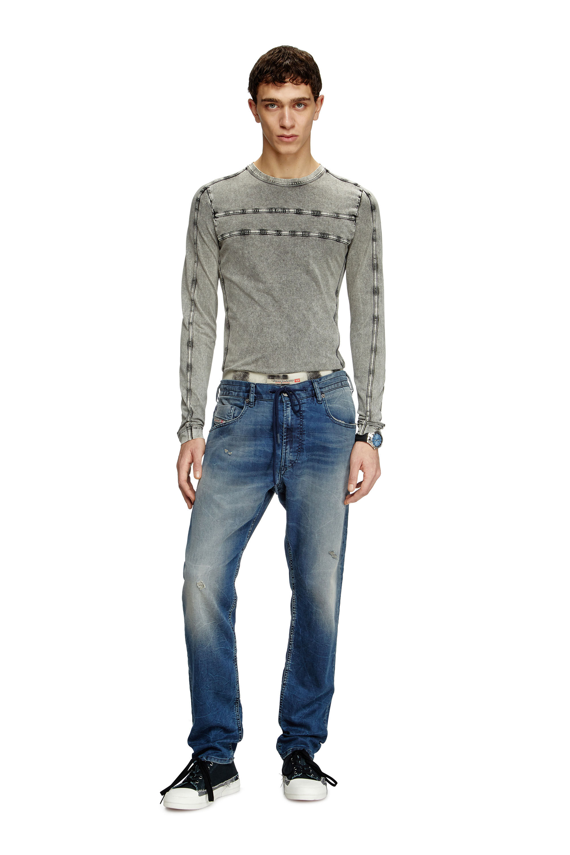 Diesel - Herren Regular 2030 D-Krooley Joggjeans® 068PI, Mittelblau - 1