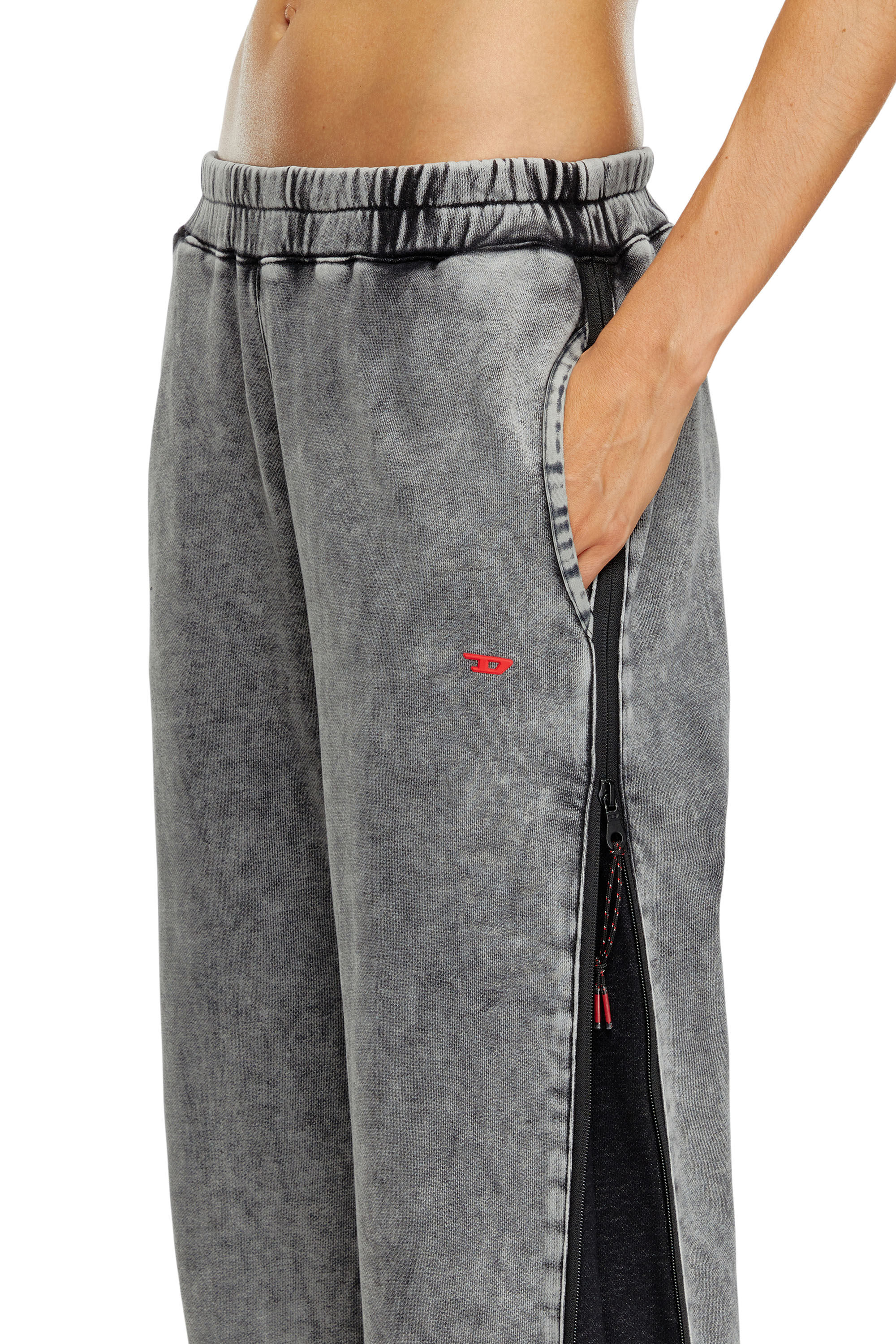 Diesel - AWSB-DELANEY-HT51, Woman Faded track pants with zip sides in Grey - Image 5
