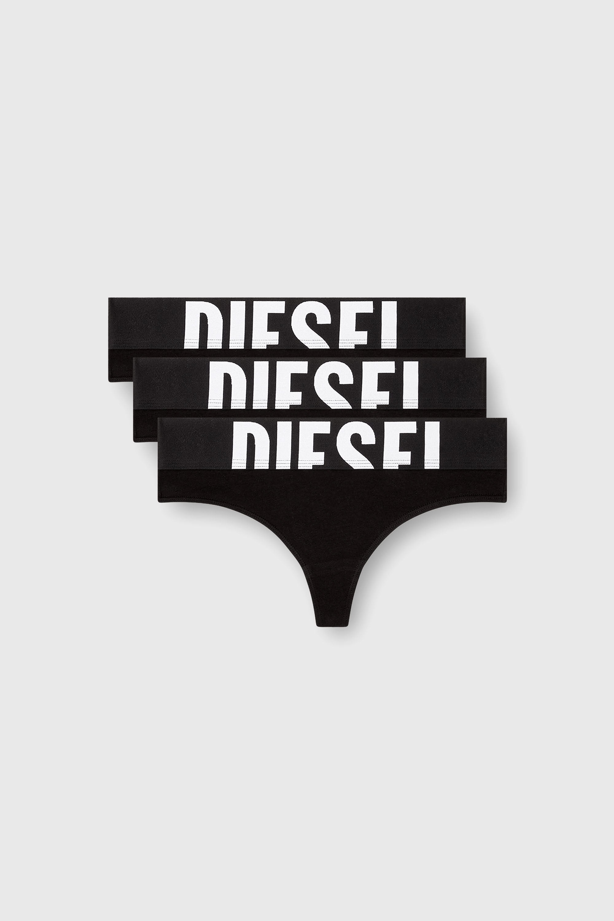 Diesel - UFST-STARS-THREEPACK, Damen Strings mit Cut-off-Logo im Dreierpack in Schwarz - 2